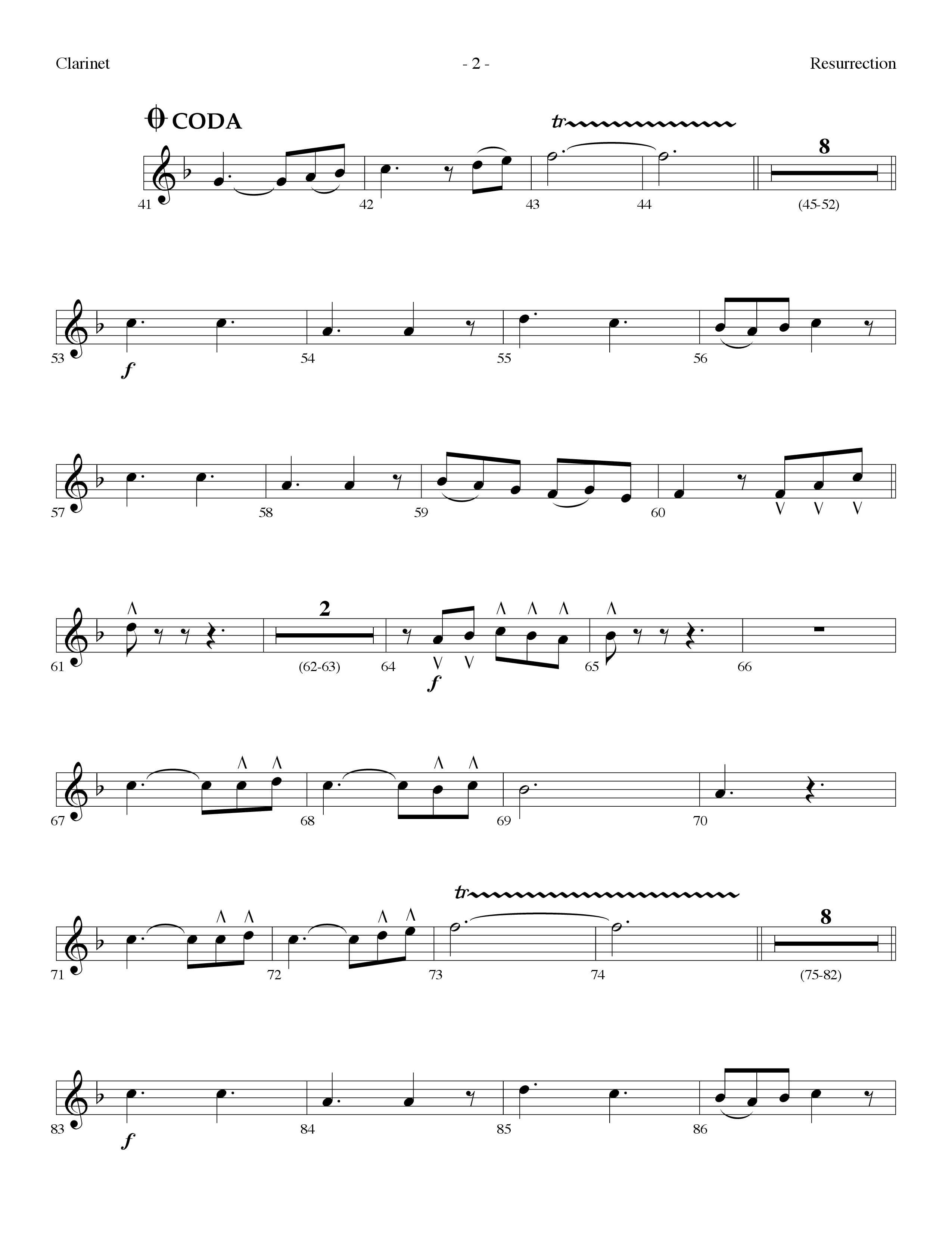 Resurrection (Resurrection Song) (Choral Anthem SATB) Clarinet (Lifeway Choral / Arr. Dennis Allen)