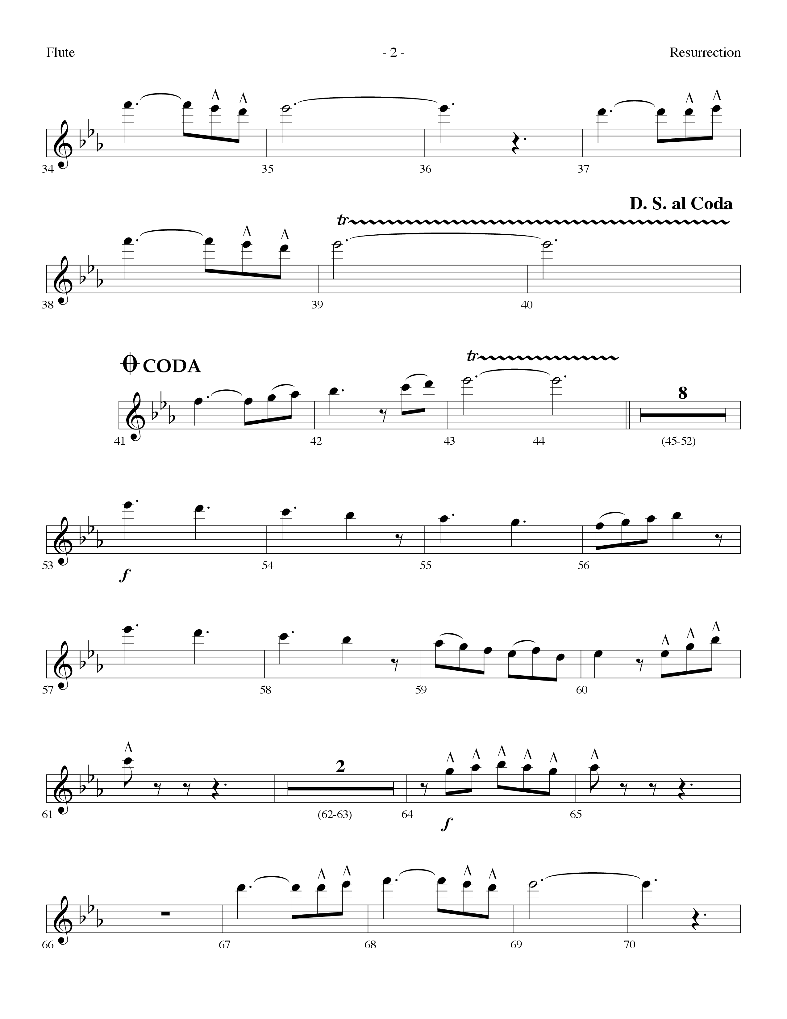 Resurrection (Resurrection Song) (Choral Anthem SATB) Flute (Lifeway Choral / Arr. Dennis Allen)