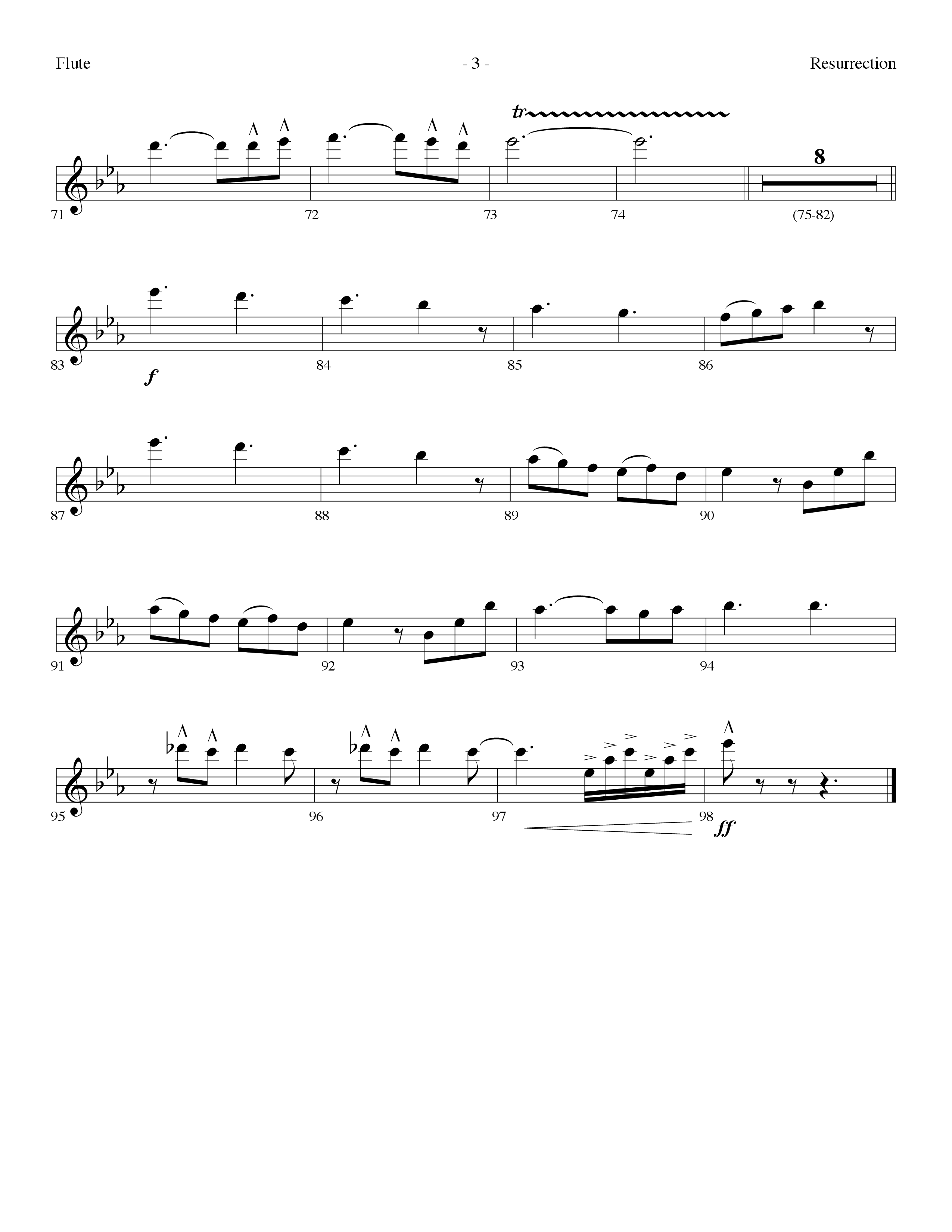 Resurrection (Resurrection Song) (Choral Anthem SATB) Flute (Lifeway Choral / Arr. Dennis Allen)