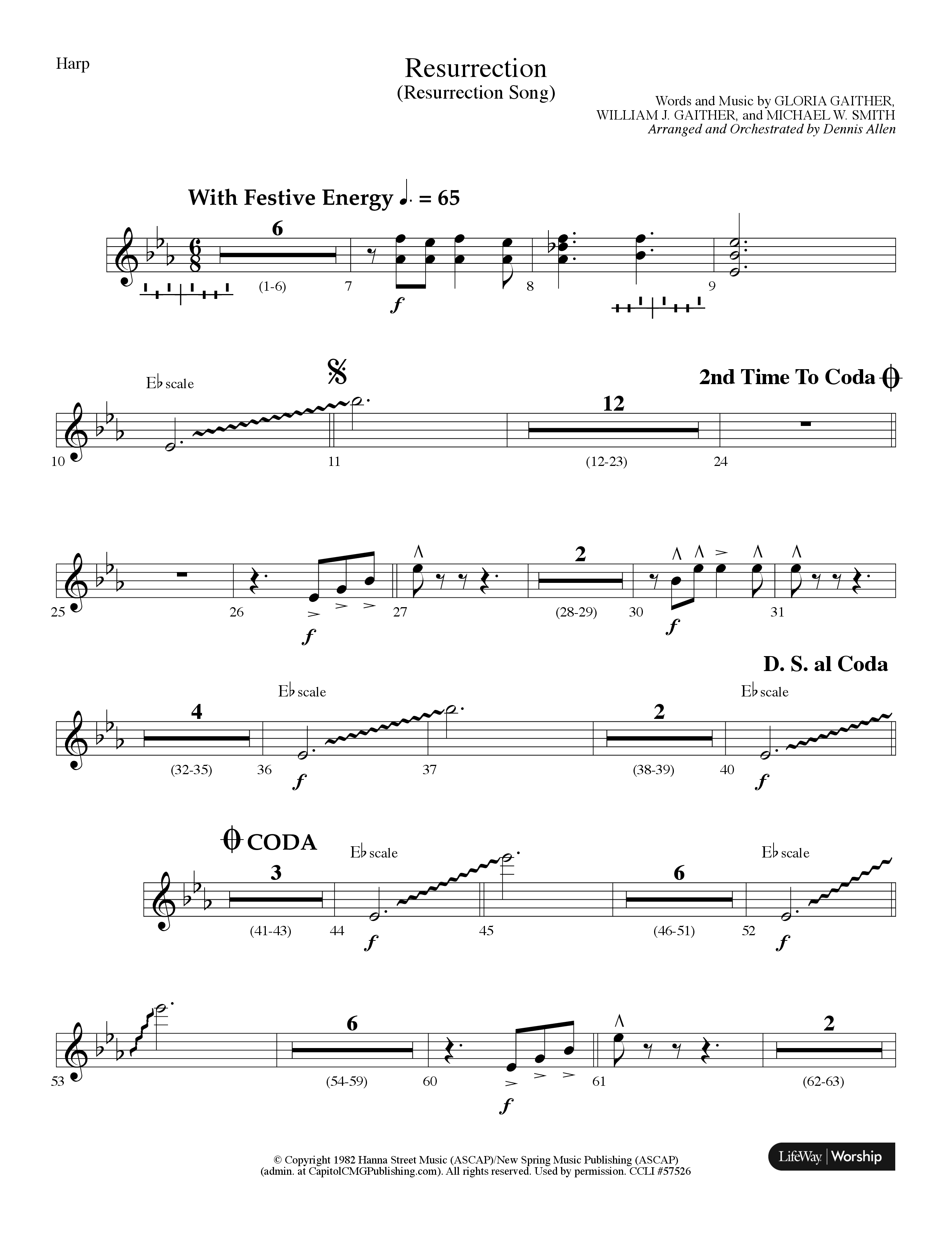 Resurrection (Resurrection Song) (Choral Anthem SATB) Harp (Lifeway Choral / Arr. Dennis Allen)