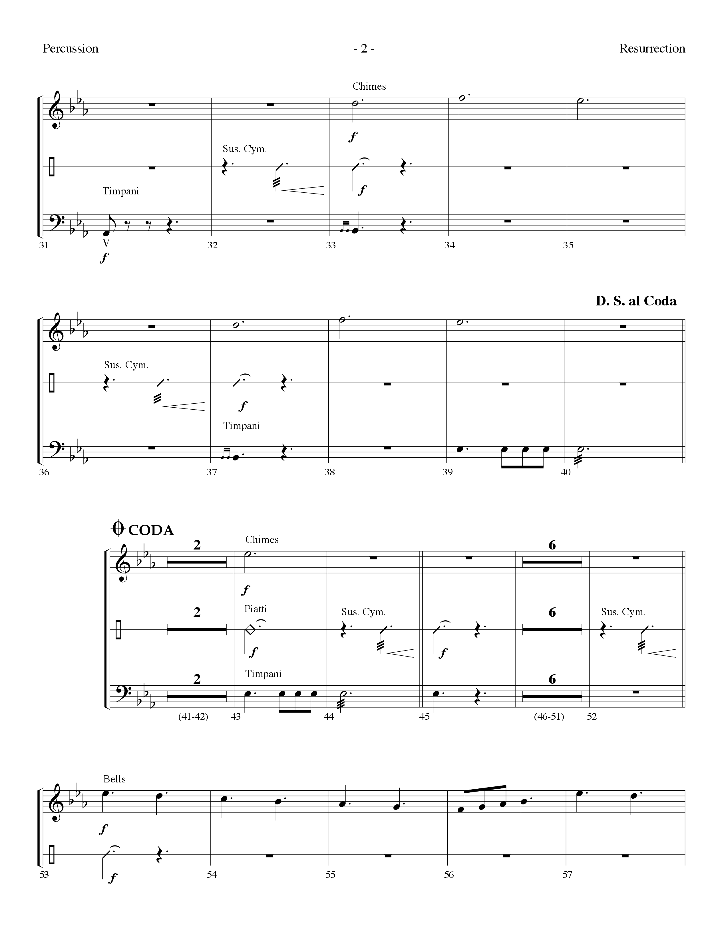 Resurrection (Resurrection Song) (Choral Anthem SATB) Percussion (Lifeway Choral / Arr. Dennis Allen)