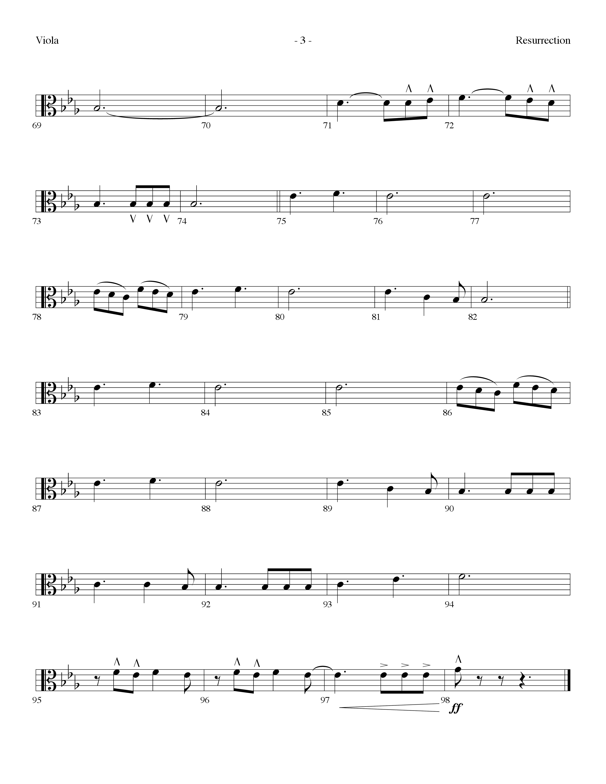 Resurrection (Resurrection Song) (Choral Anthem SATB) Viola (Lifeway Choral / Arr. Dennis Allen)