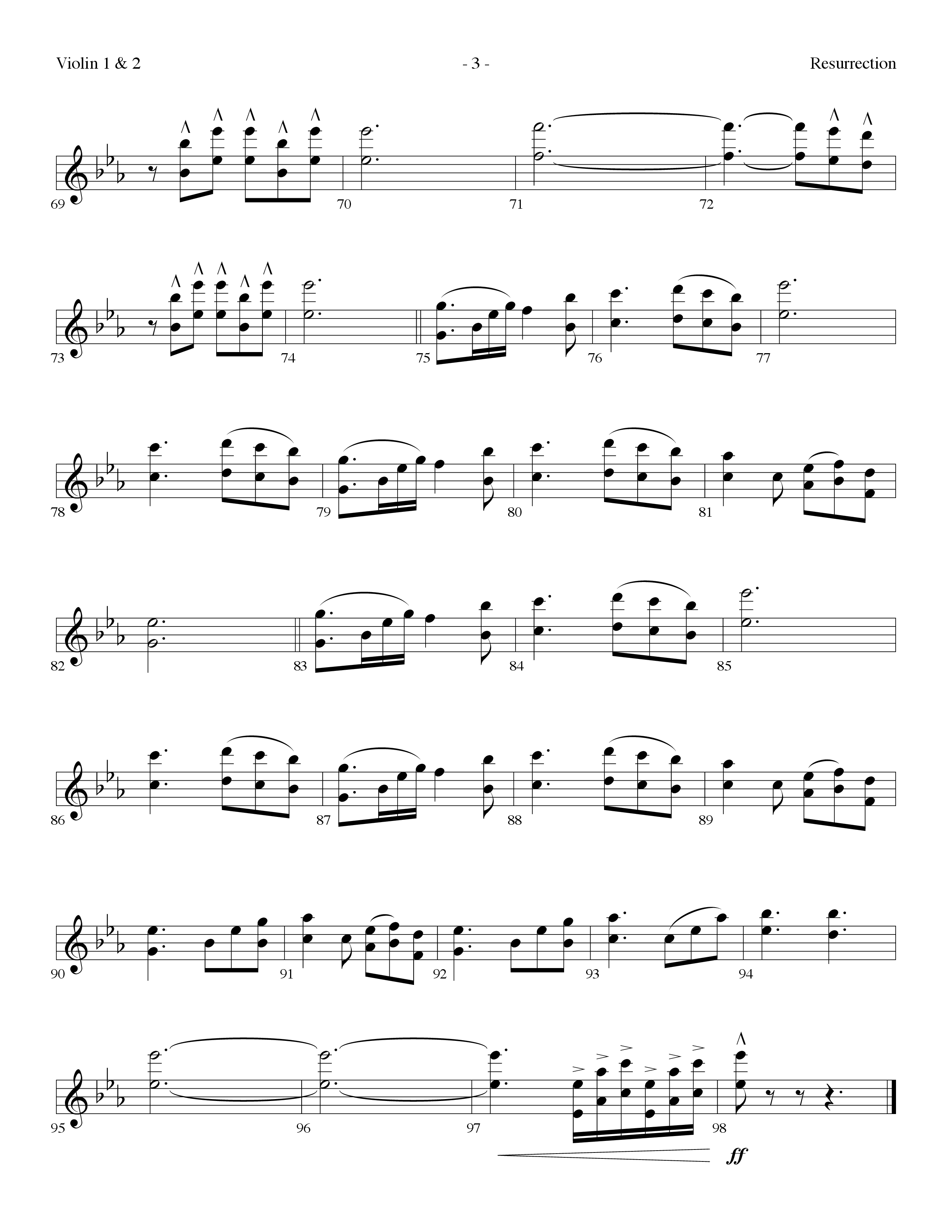 Resurrection (Resurrection Song) (Choral Anthem SATB) Violin 1/2 (Lifeway Choral / Arr. Dennis Allen)