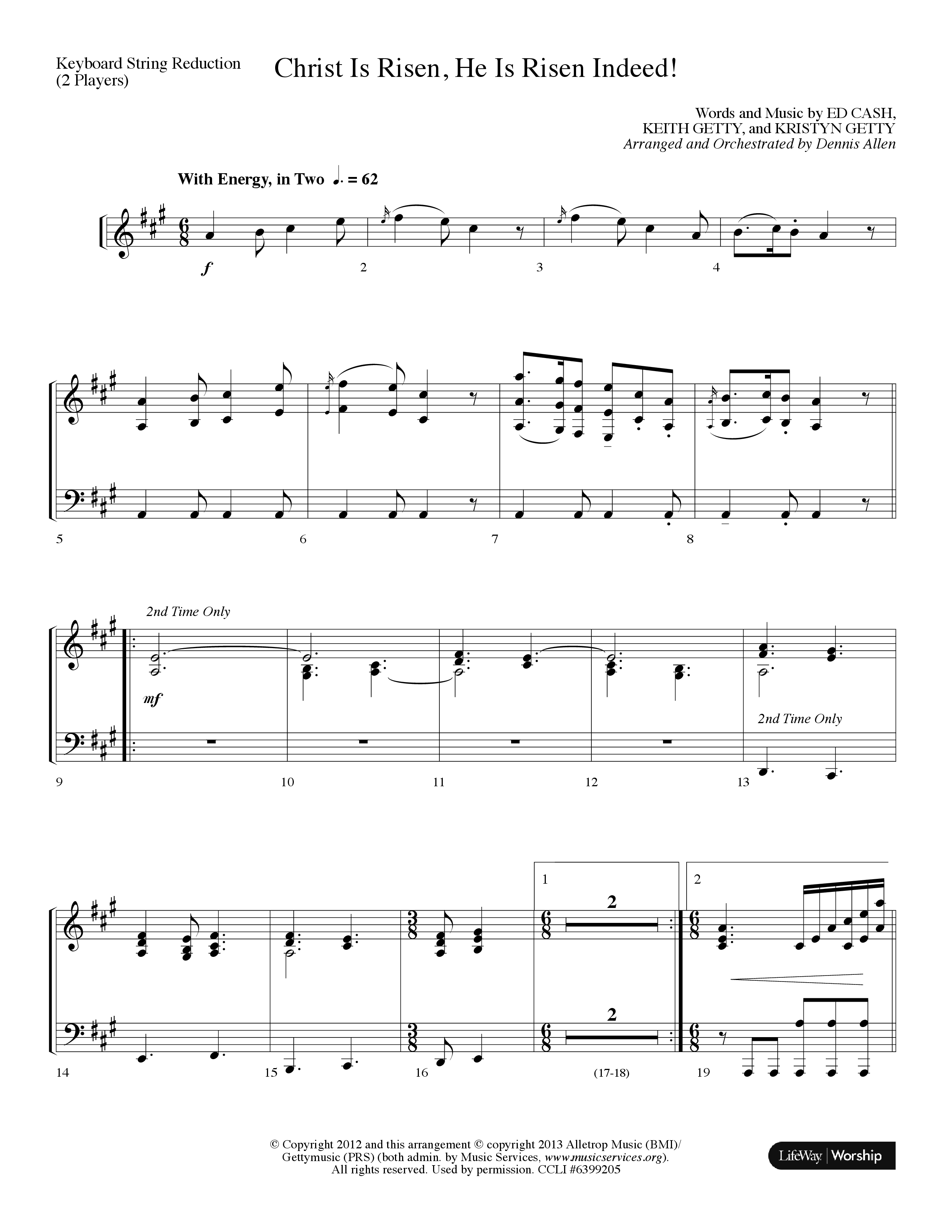 Christ Is Risen He Is Risen Indeed (Choral Anthem SATB) String Reduction (Lifeway Choral / Arr. Dennis Allen)