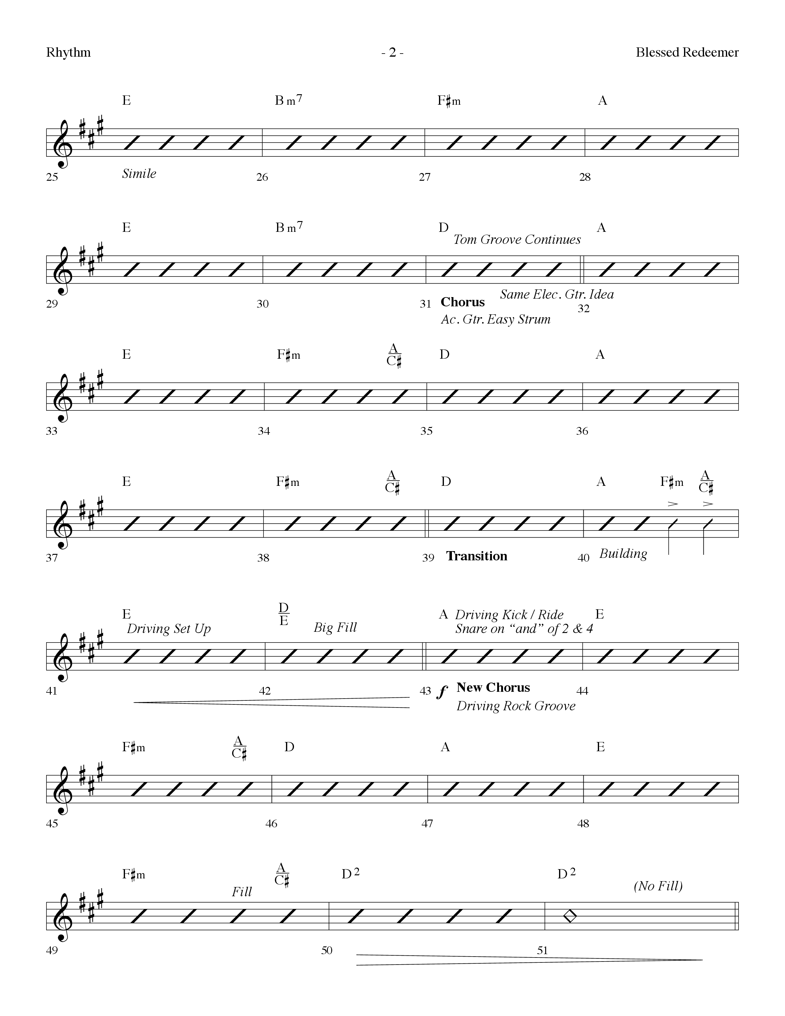 Blessed Redeemer (Choral Anthem SATB) Rhythm Chart (Lifeway Choral / Arr. Dennis Allen)