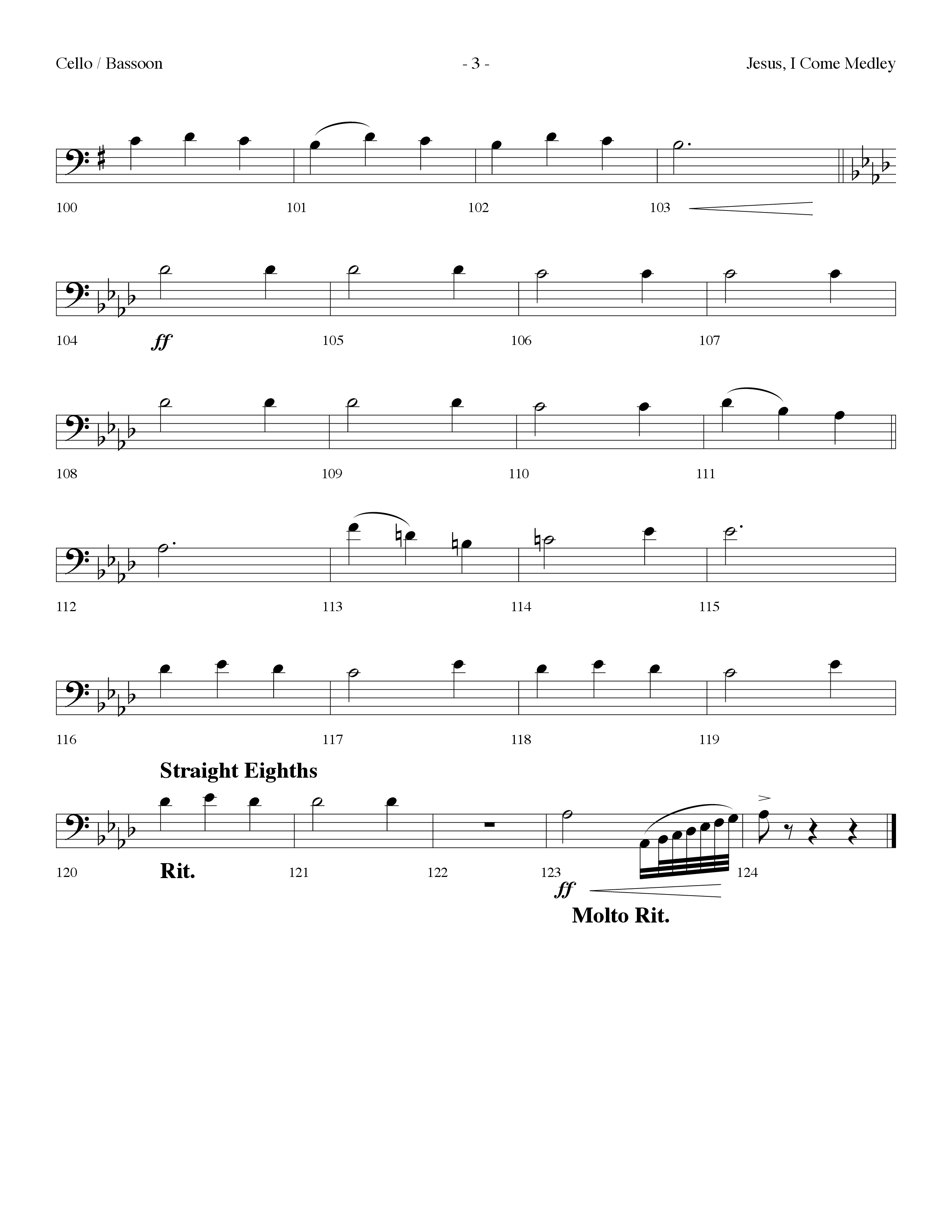 Jesus I Come Medley (with Whiter Than Snow, The Blood Will Never Lose Its Power) (Choral Anthem SATB) Cello (Lifeway Choral / Arr. Dennis Allen)
