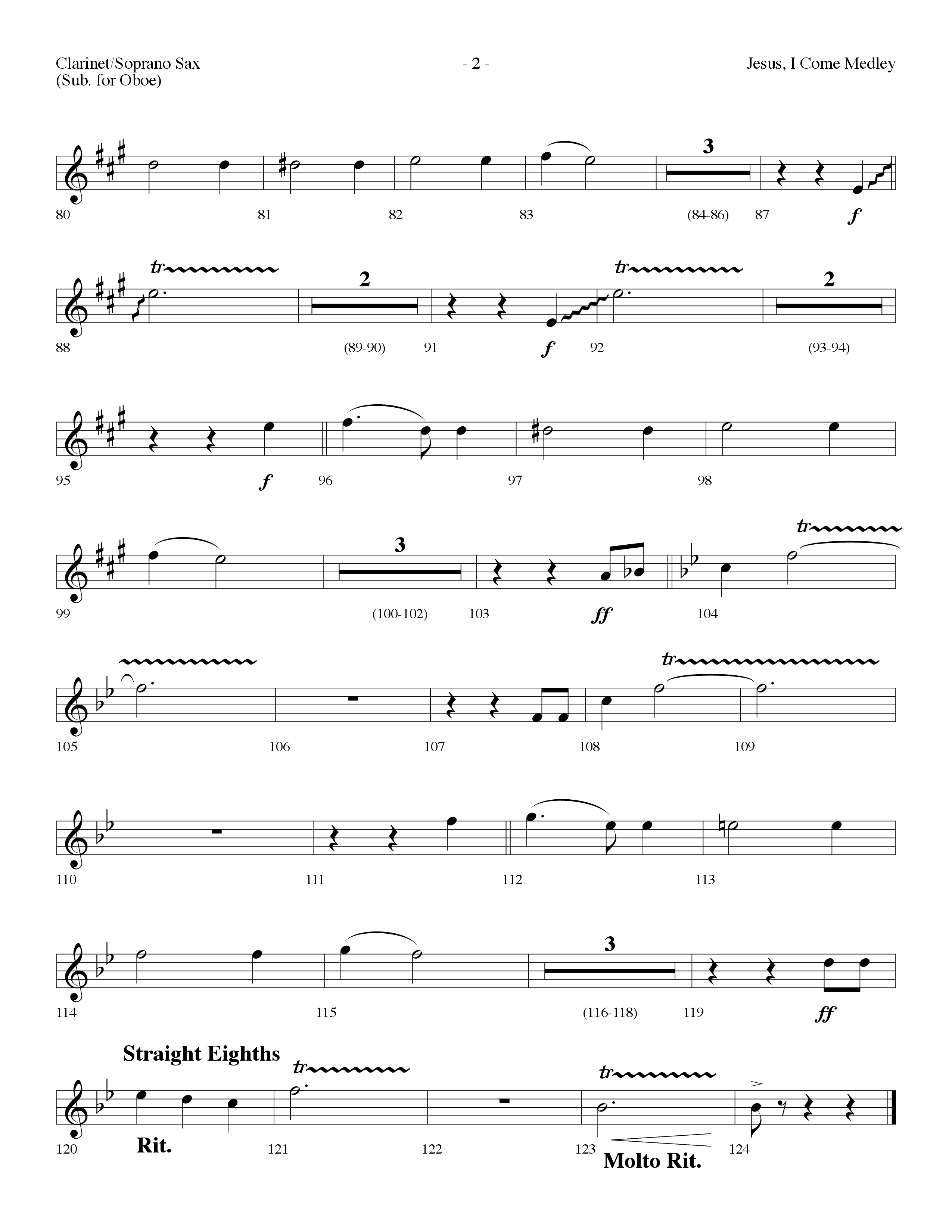 Jesus I Come Medley (with Whiter Than Snow, The Blood Will Never Lose Its Power) (Choral Anthem SATB) Clarinet/Soprano Sax (Lifeway Choral / Arr. Dennis Allen)