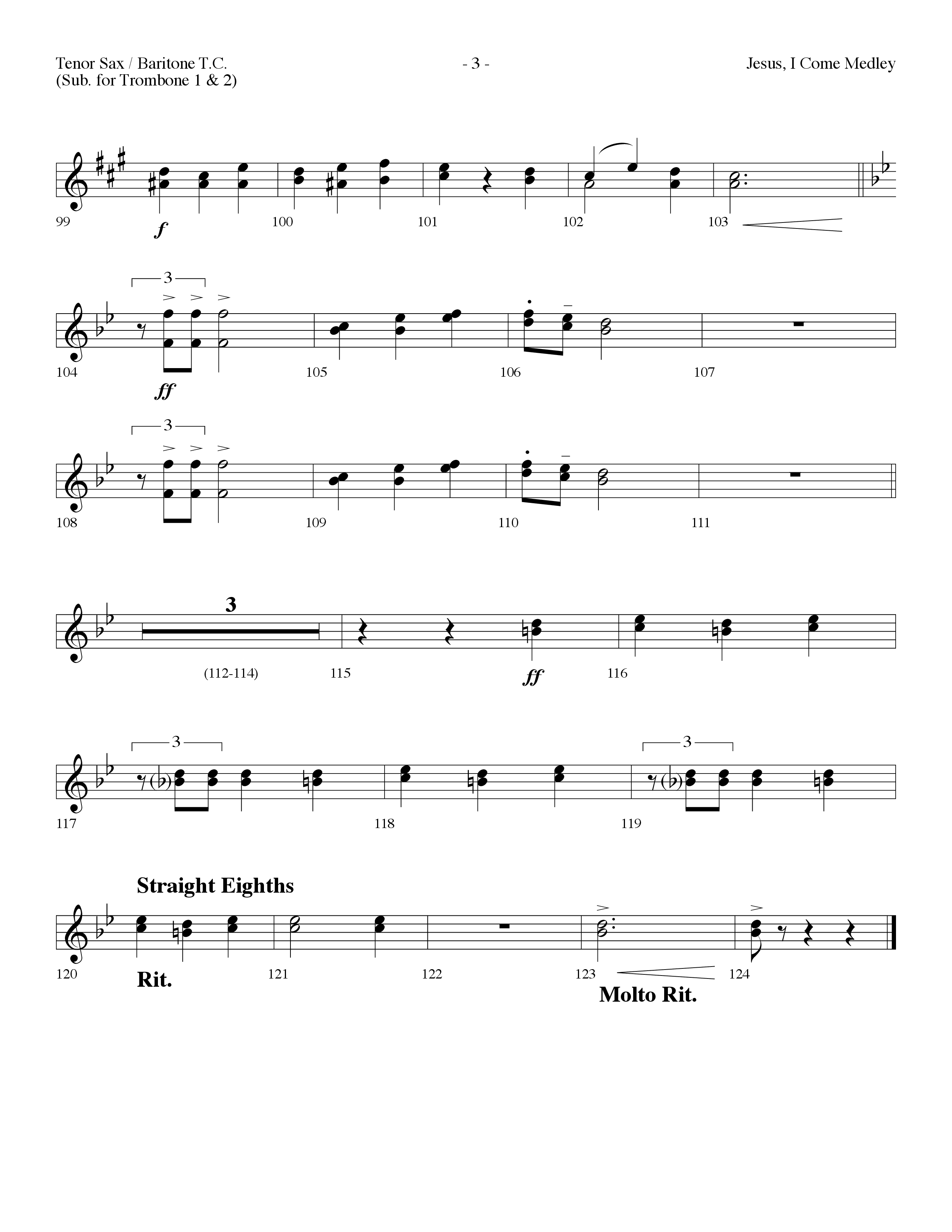 Jesus I Come Medley (with Whiter Than Snow, The Blood Will Never Lose Its Power) (Choral Anthem SATB) Tenor Sax/Baritone T.C. (Lifeway Choral / Arr. Dennis Allen)