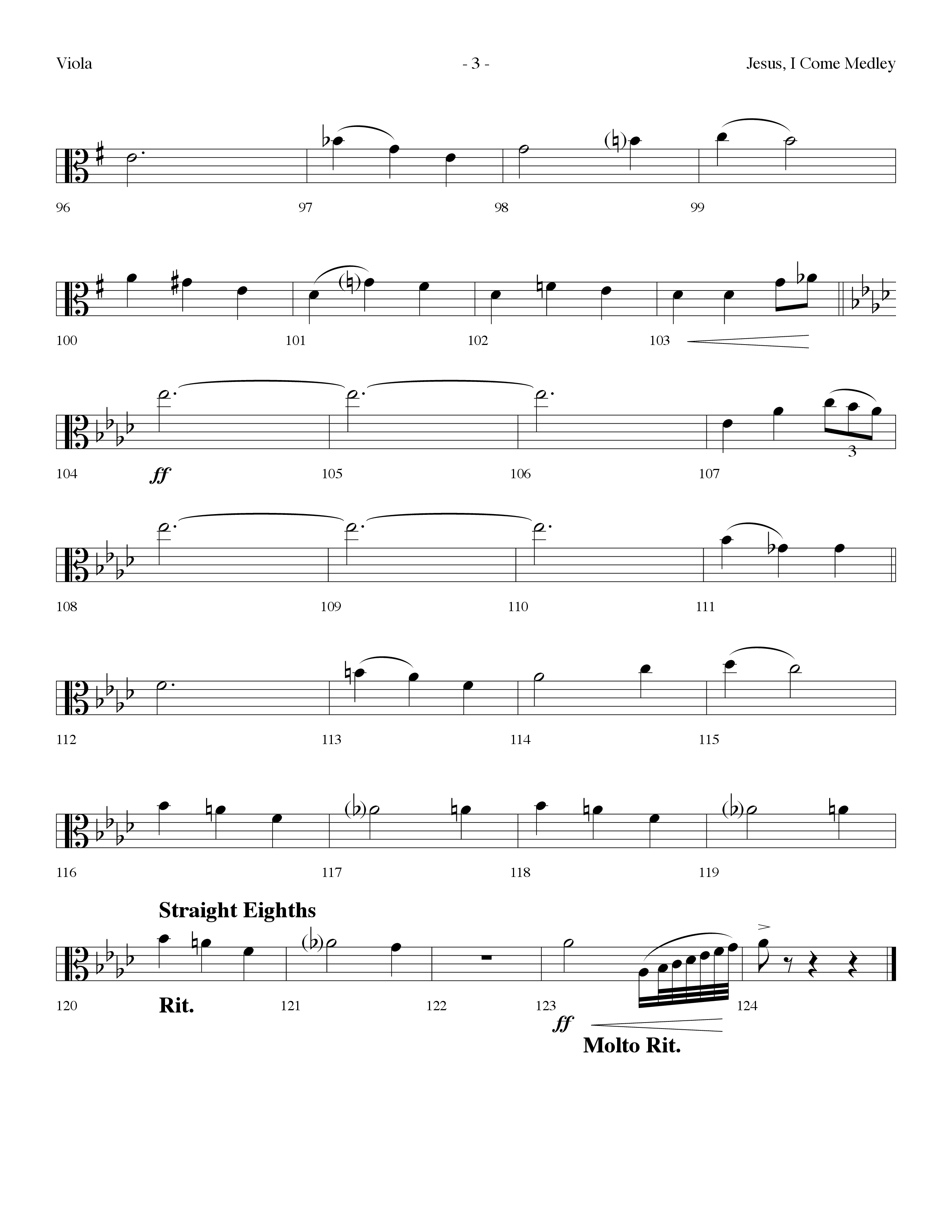 Jesus I Come Medley (with Whiter Than Snow, The Blood Will Never Lose Its Power) (Choral Anthem SATB) Viola (Lifeway Choral / Arr. Dennis Allen)