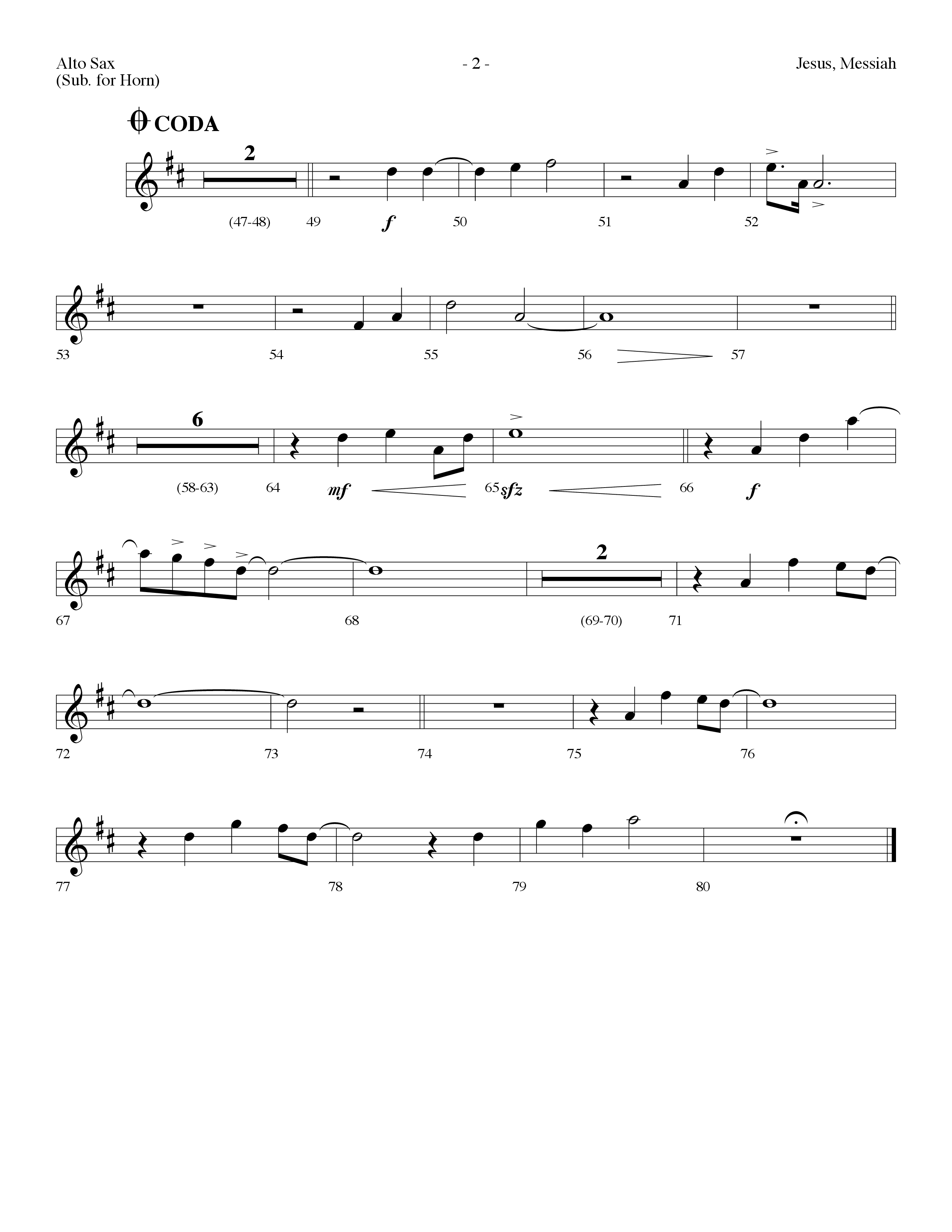 Jesus Messiah (Choral Anthem SATB) Alto Sax (Lifeway Choral / Arr. Dennis Allen)