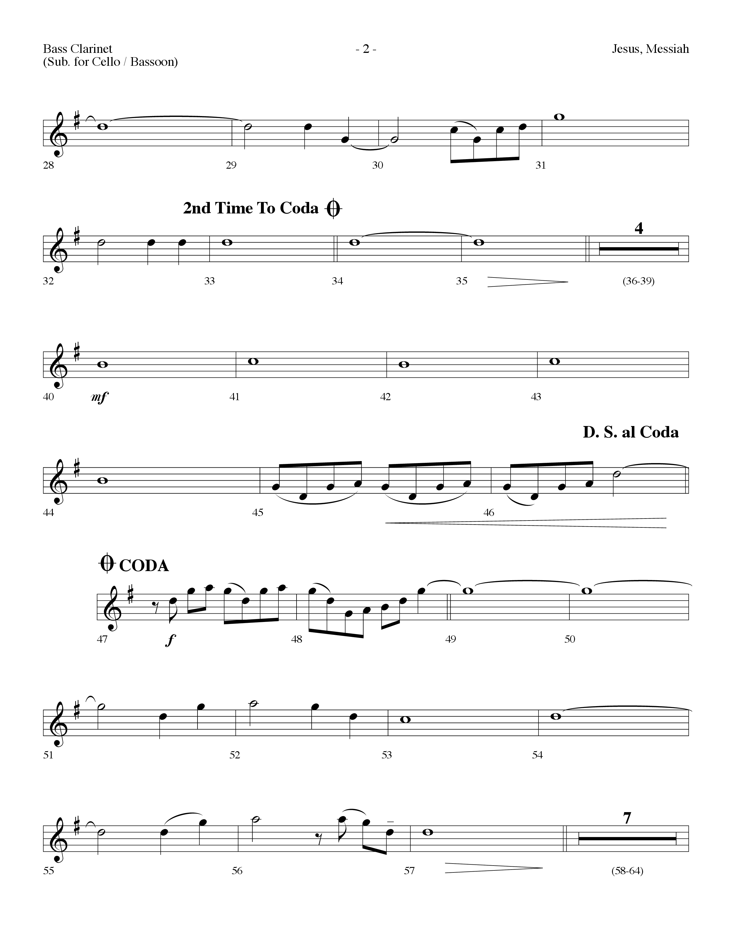 Jesus Messiah (Choral Anthem SATB) Bass Clarinet (Lifeway Choral / Arr. Dennis Allen)
