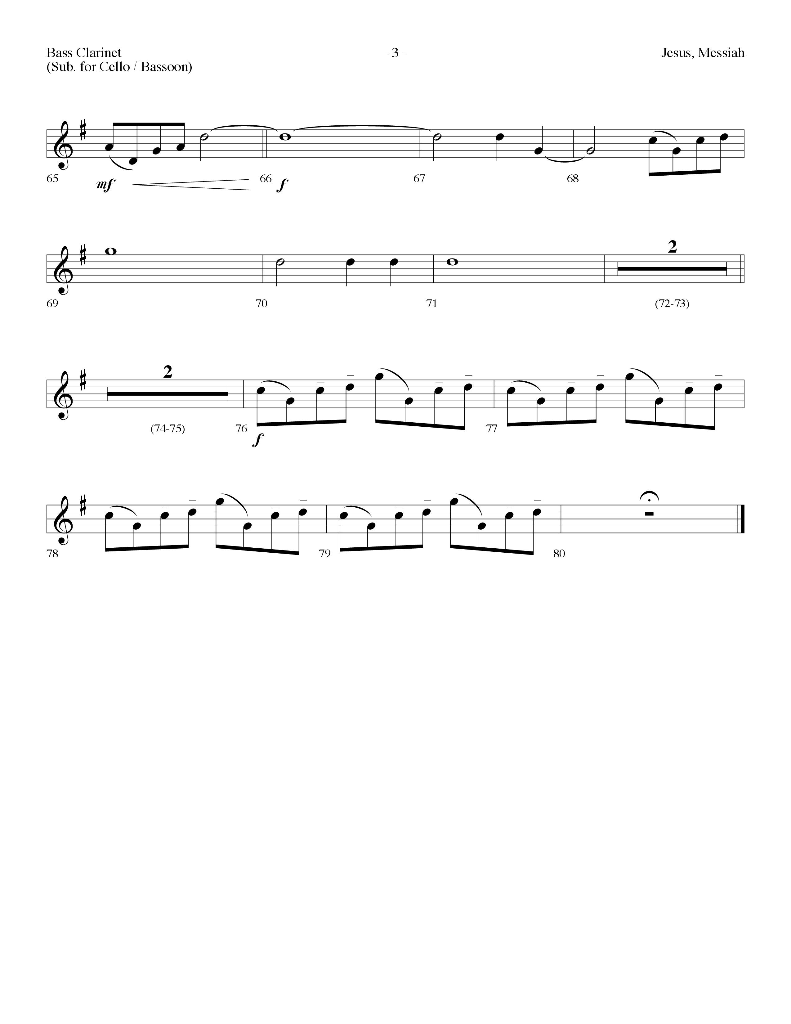 Jesus Messiah (Choral Anthem SATB) Bass Clarinet (Lifeway Choral / Arr. Dennis Allen)
