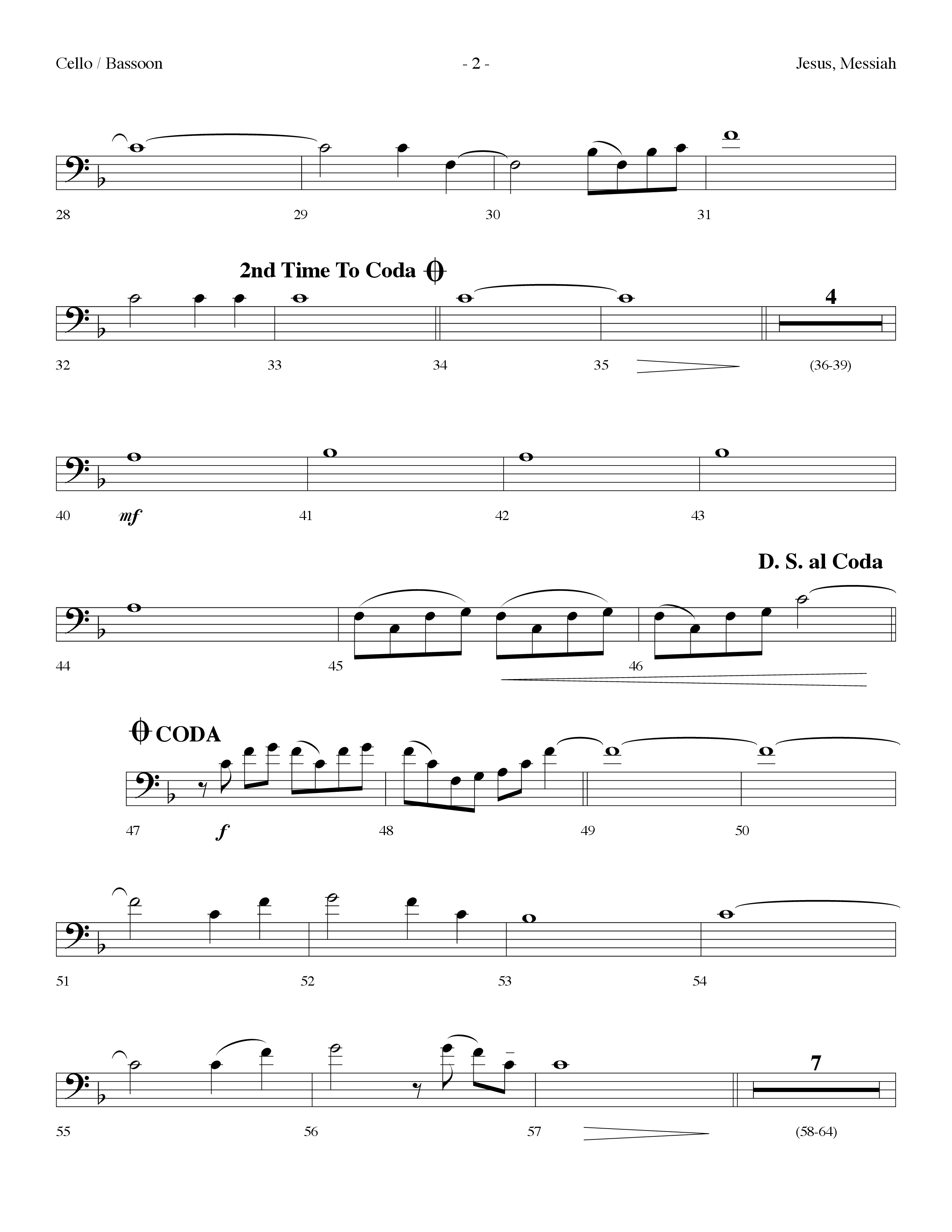 Jesus Messiah (Choral Anthem SATB) Cello (Lifeway Choral / Arr. Dennis Allen)