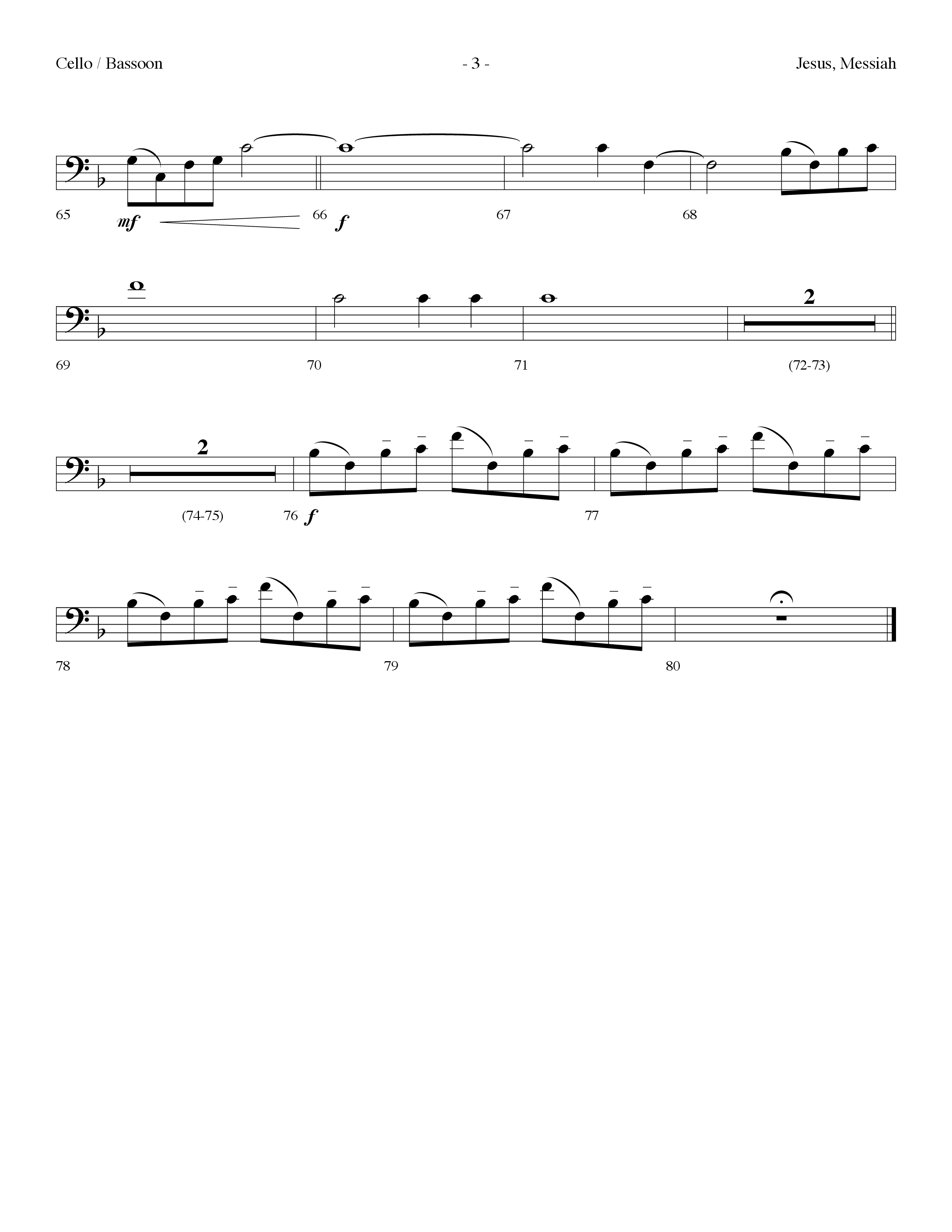 Jesus Messiah (Choral Anthem SATB) Cello (Lifeway Choral / Arr. Dennis Allen)