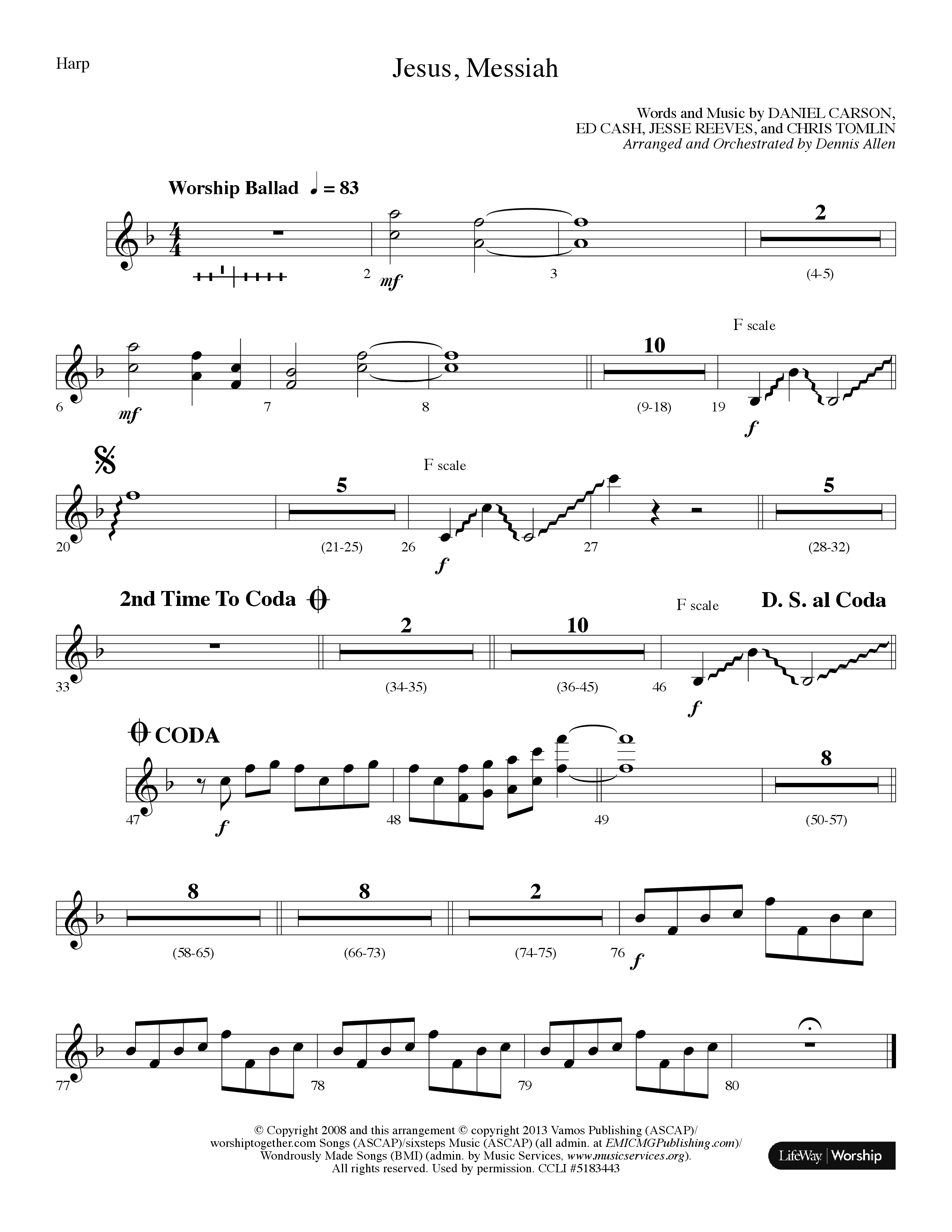 Jesus Messiah (Choral Anthem SATB) Harp (Lifeway Choral / Arr. Dennis Allen)