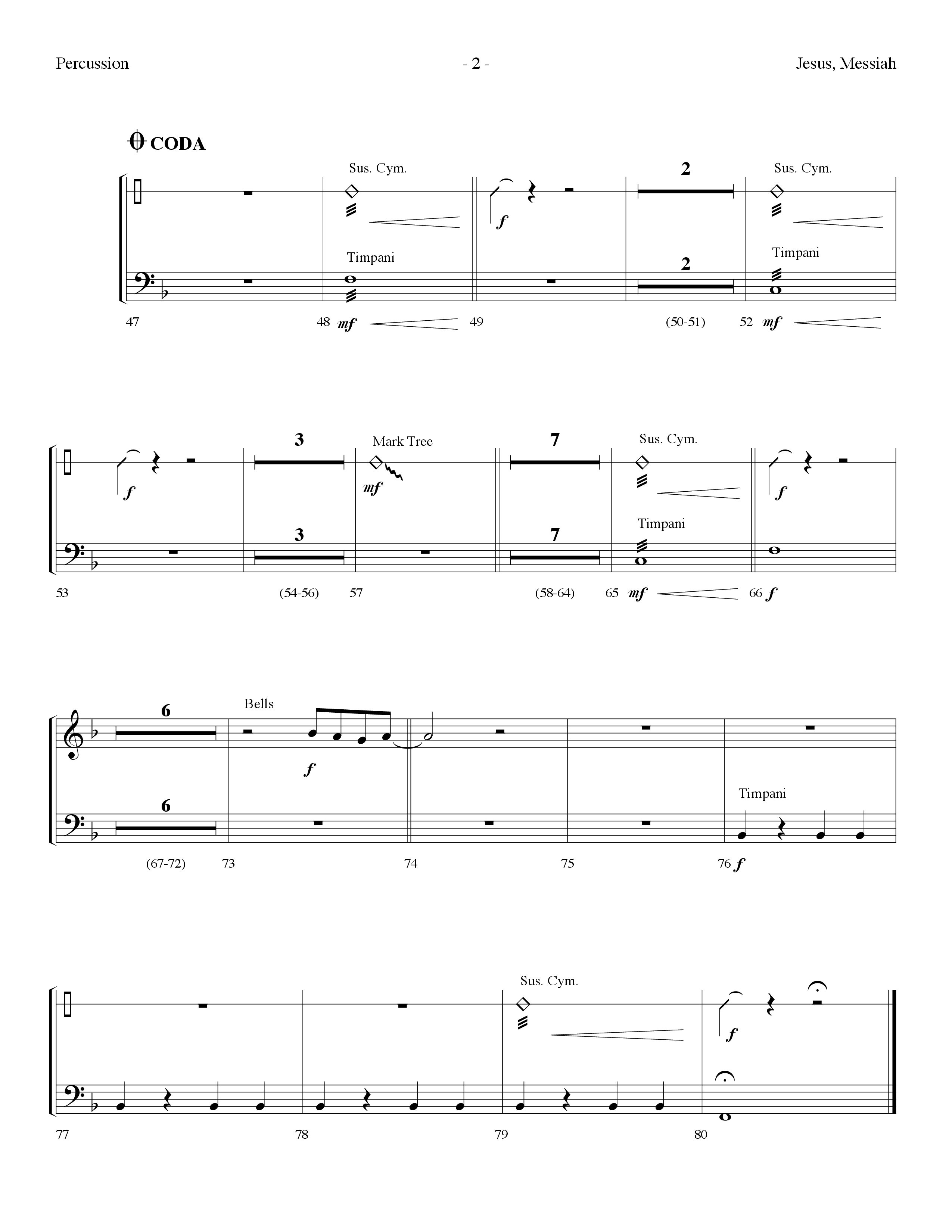 Jesus Messiah (Choral Anthem SATB) Percussion (Lifeway Choral / Arr. Dennis Allen)