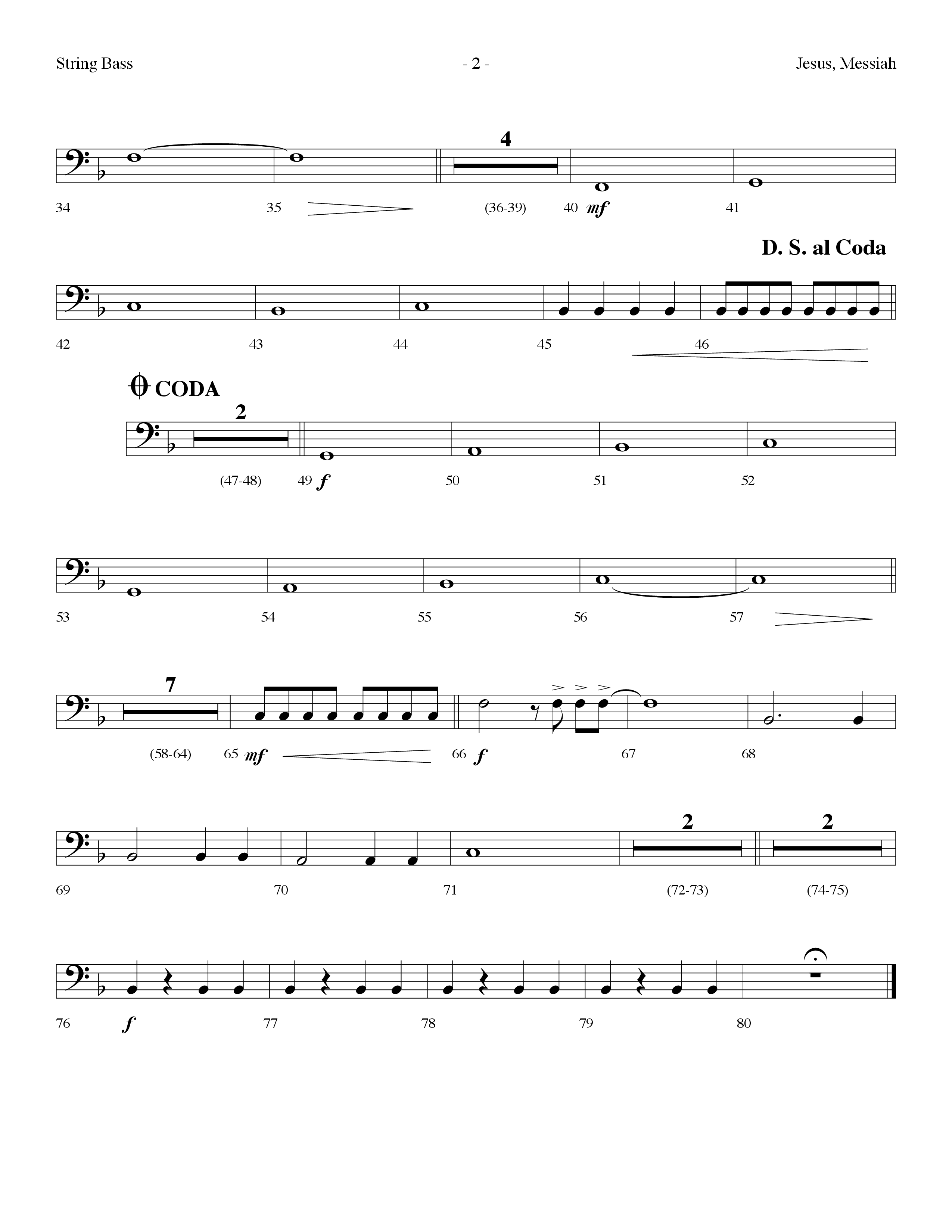 Jesus Messiah (Choral Anthem SATB) String Bass (Lifeway Choral / Arr. Dennis Allen)