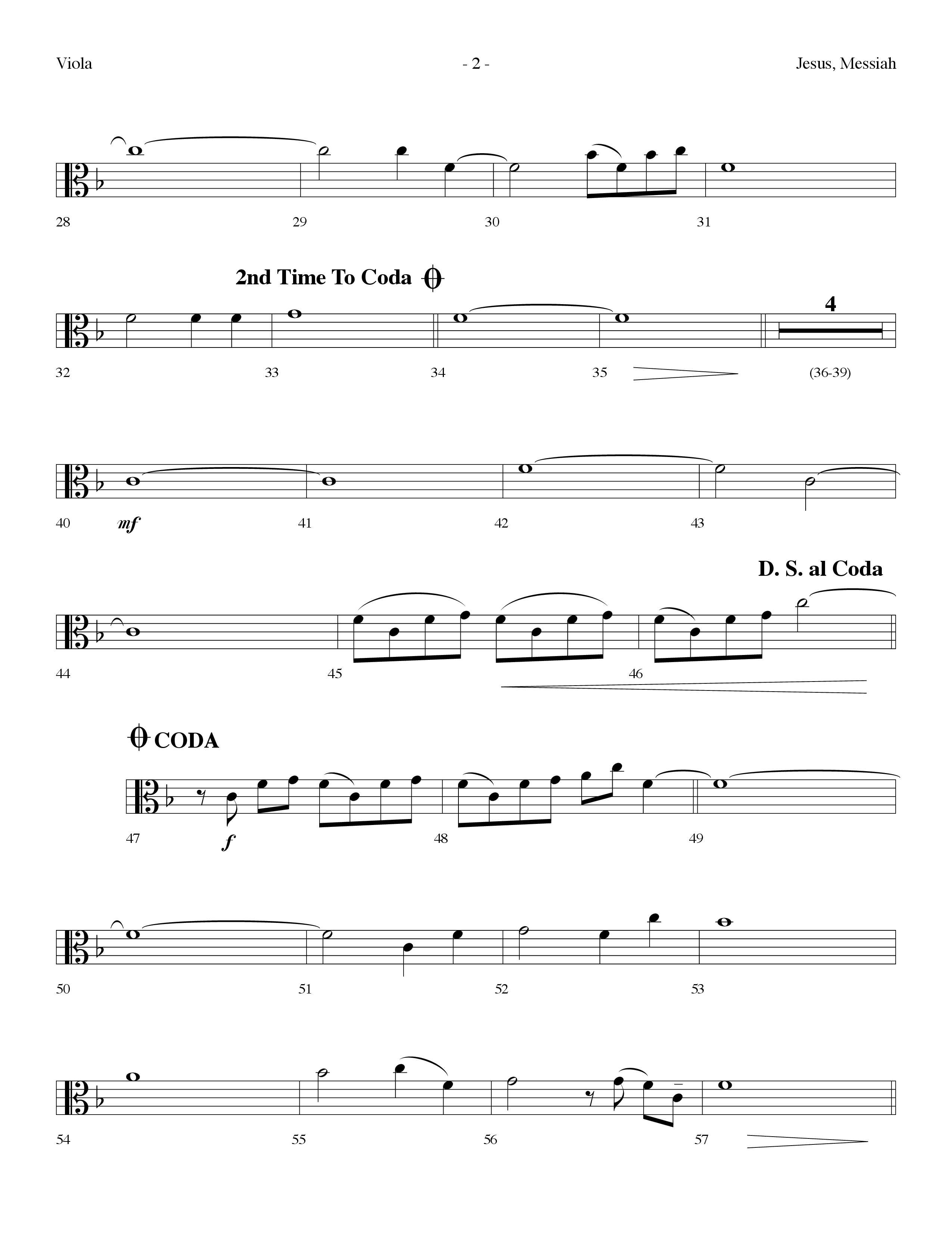 Jesus Messiah (Choral Anthem SATB) Viola (Lifeway Choral / Arr. Dennis Allen)