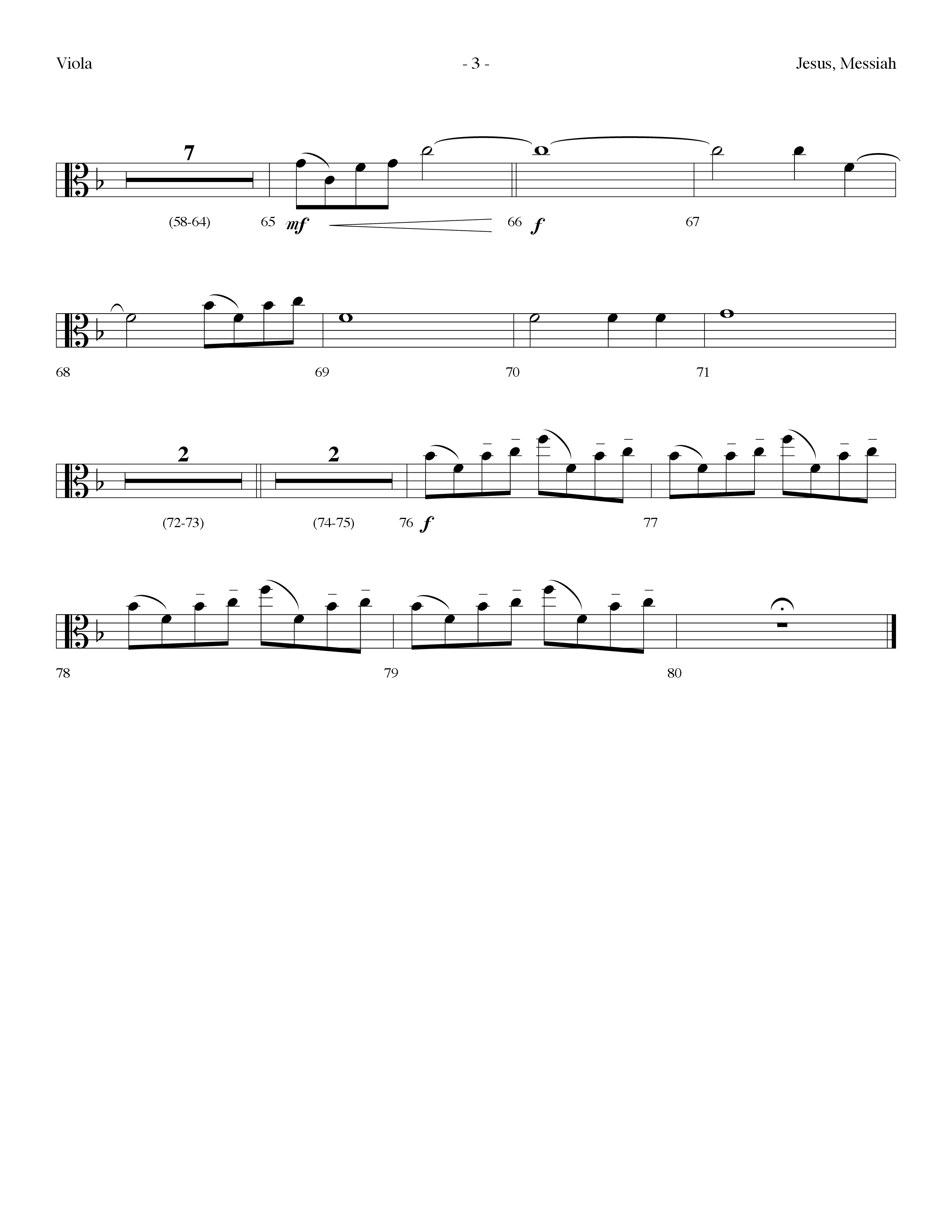 Jesus Messiah (Choral Anthem SATB) Viola (Lifeway Choral / Arr. Dennis Allen)