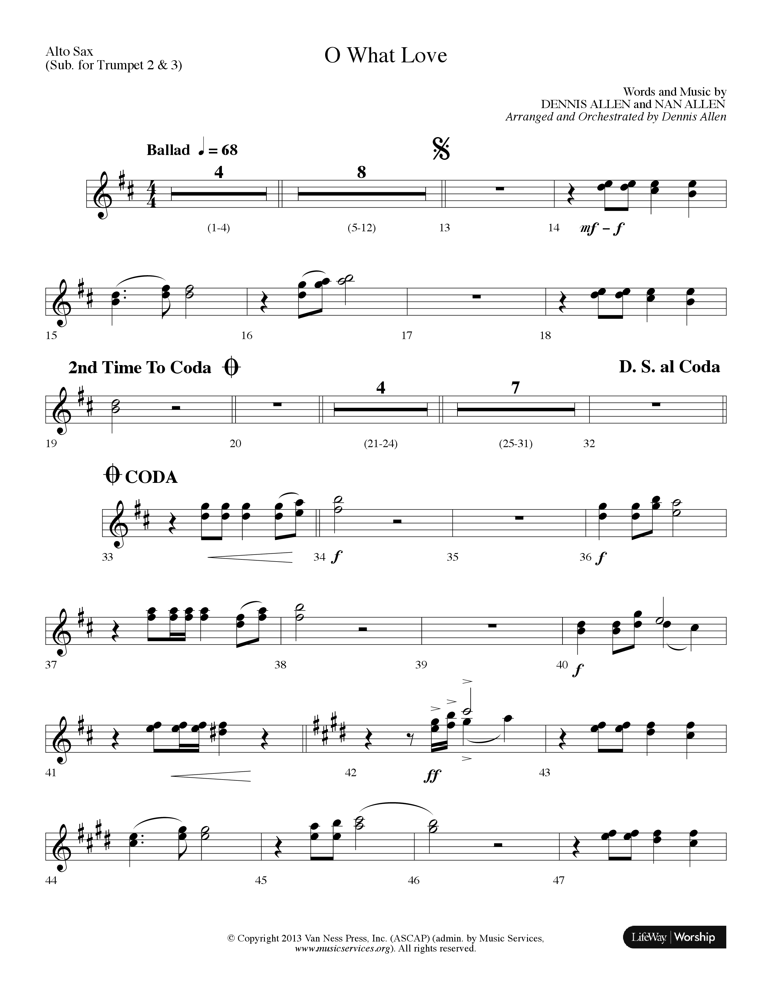 O What Love (Choral Anthem SATB) Alto Sax (Lifeway Choral / Arr. Dennis Allen)