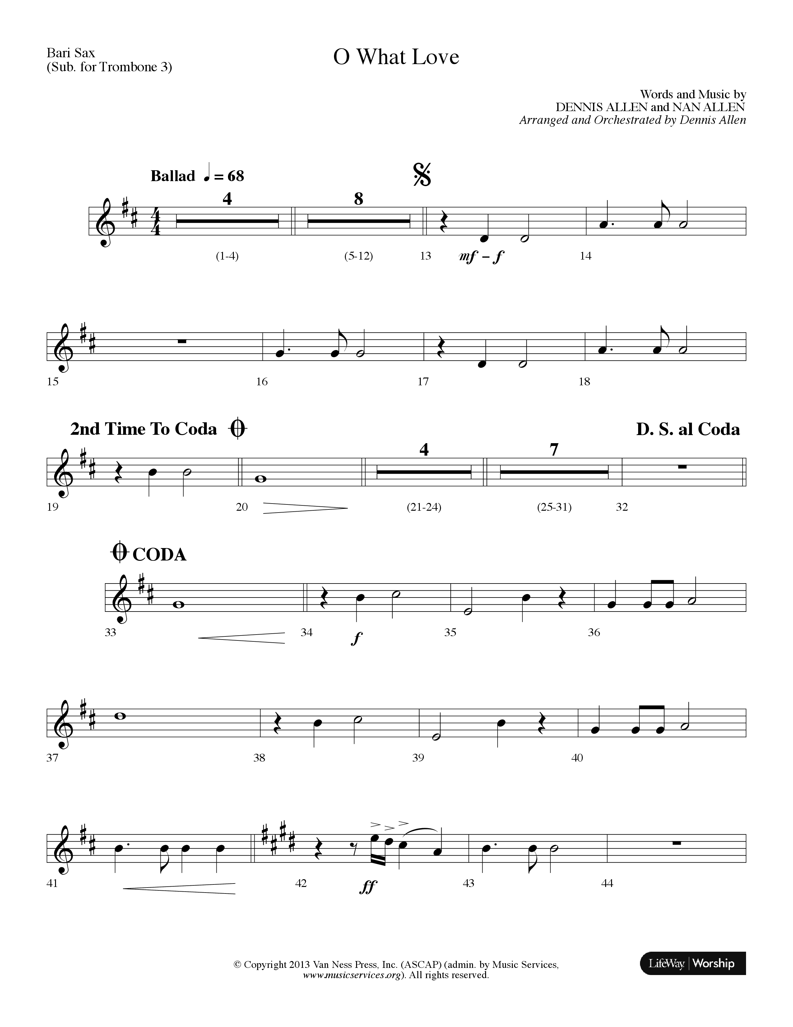 O What Love (Choral Anthem SATB) Bari Sax (Lifeway Choral / Arr. Dennis Allen)