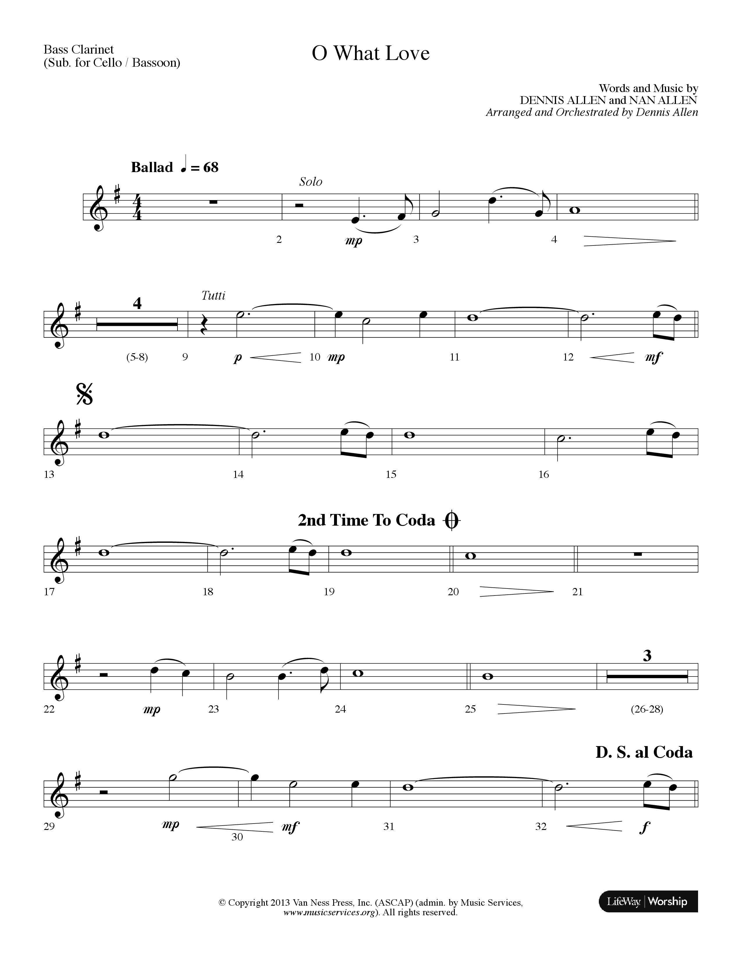 O What Love (Choral Anthem SATB) Bass Clarinet (Lifeway Choral / Arr. Dennis Allen)