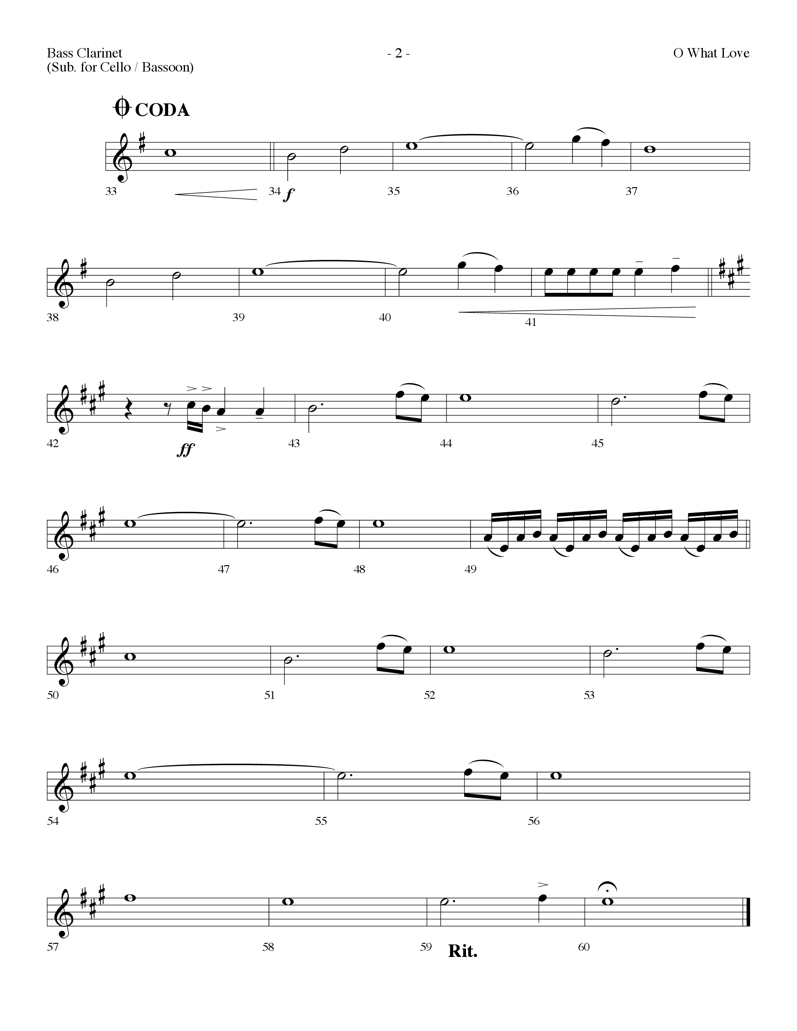 O What Love (Choral Anthem SATB) Bass Clarinet (Lifeway Choral / Arr. Dennis Allen)