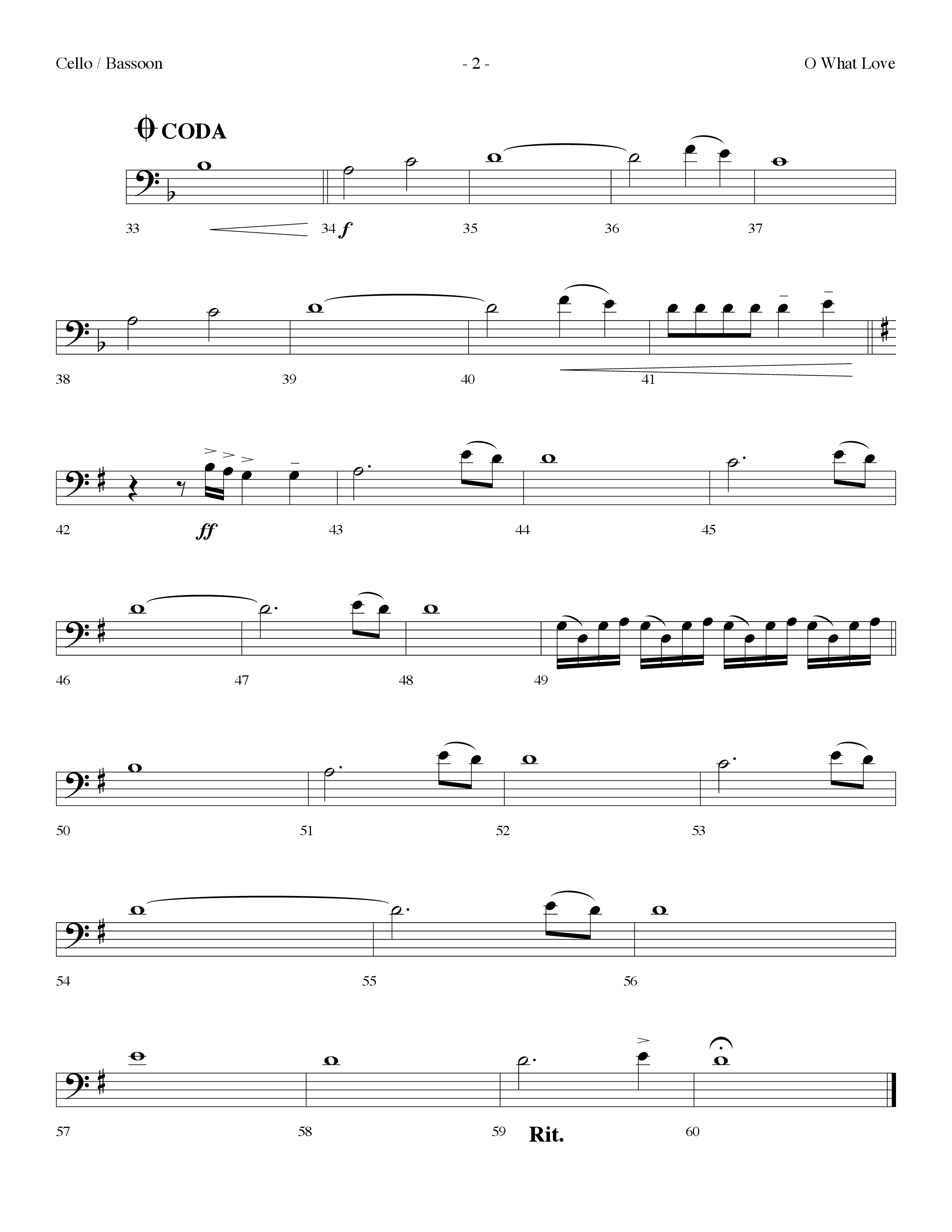 O What Love (Choral Anthem SATB) Cello (Lifeway Choral / Arr. Dennis Allen)