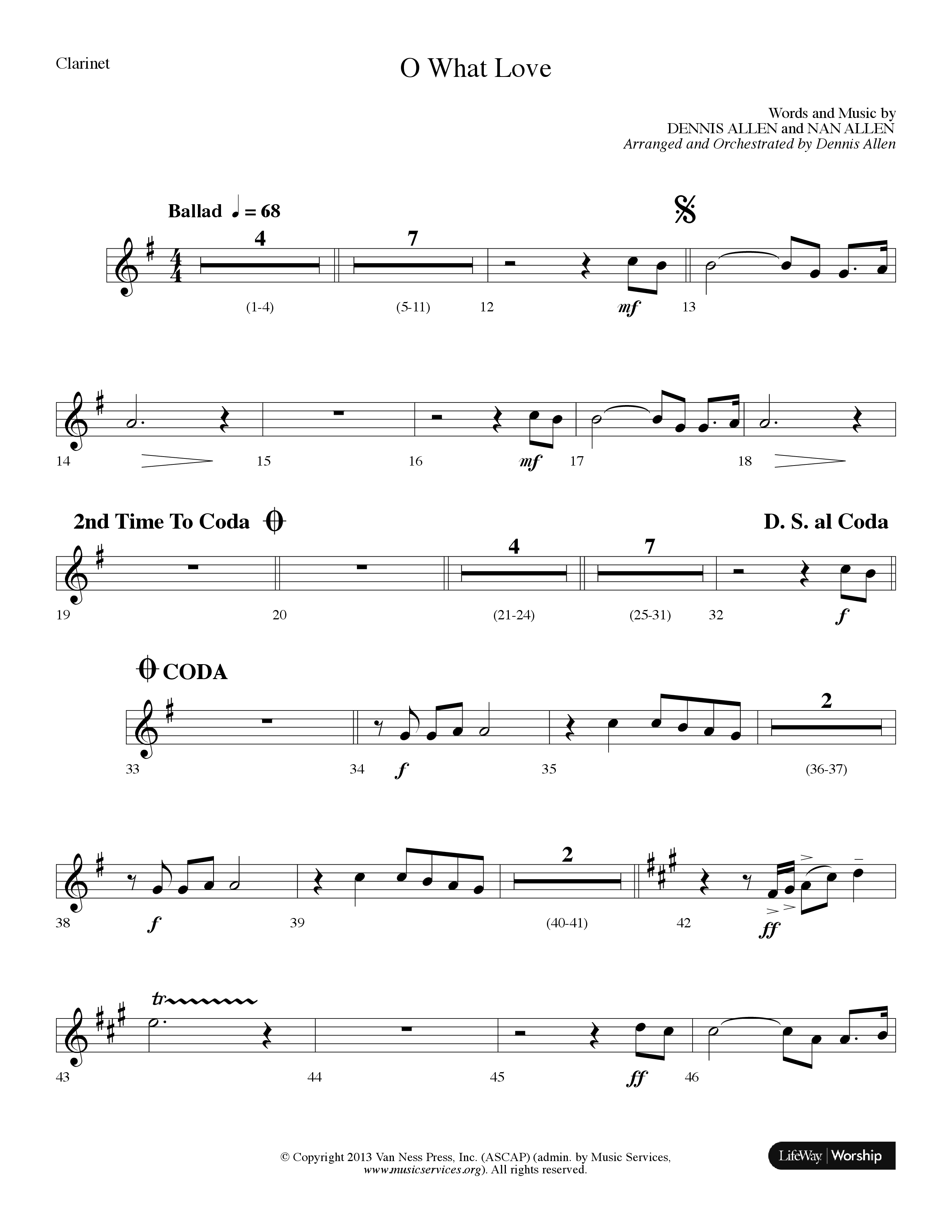 O What Love (Choral Anthem SATB) Clarinet (Lifeway Choral / Arr. Dennis Allen)