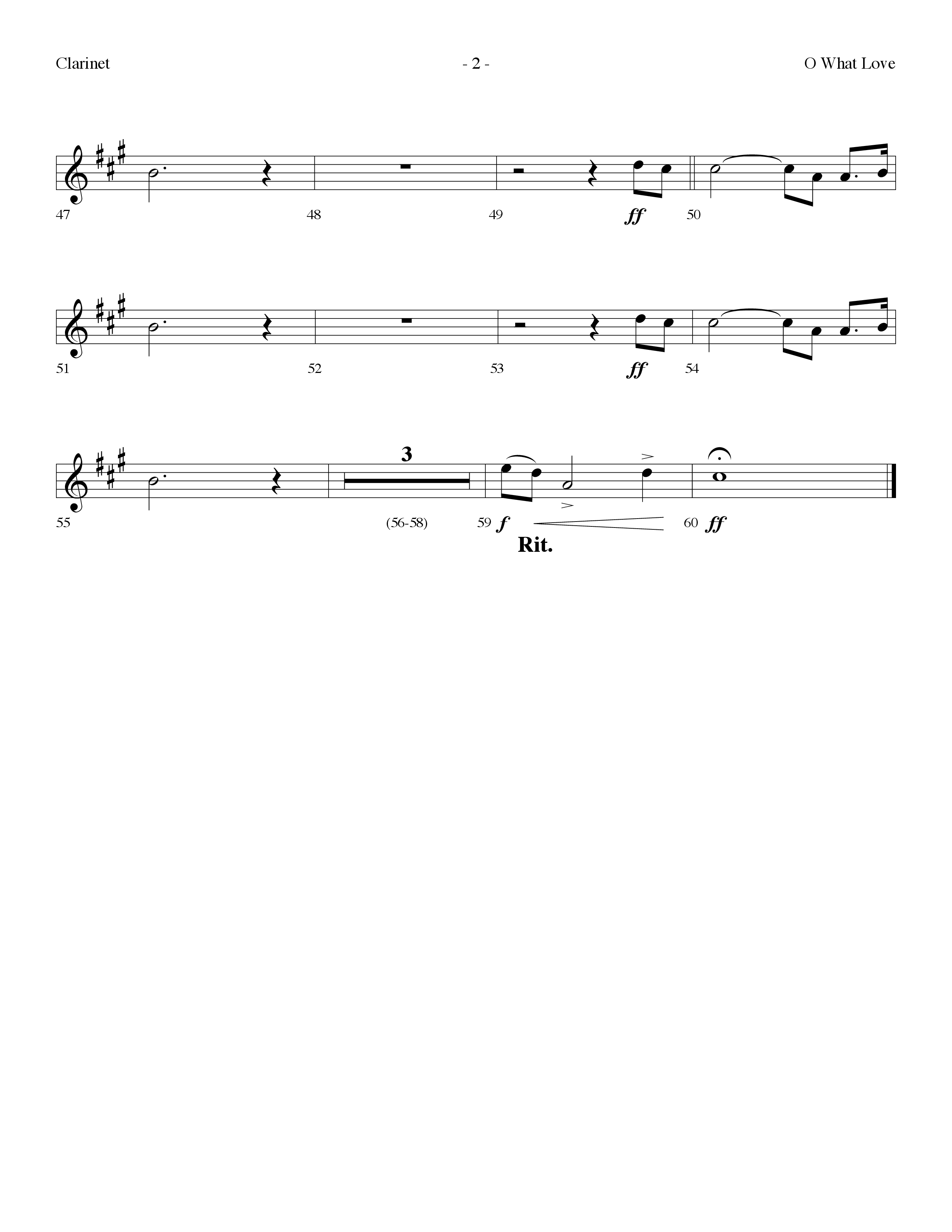 O What Love (Choral Anthem SATB) Clarinet (Lifeway Choral / Arr. Dennis Allen)