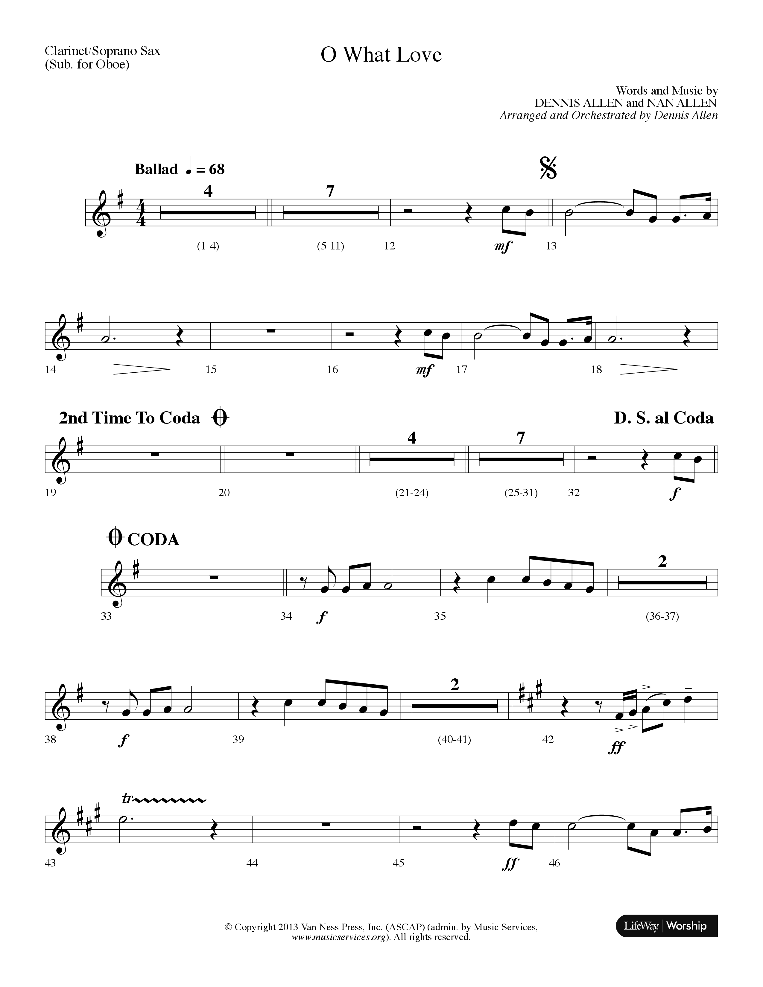 O What Love (Choral Anthem SATB) Clarinet/Soprano Sax (Lifeway Choral / Arr. Dennis Allen)