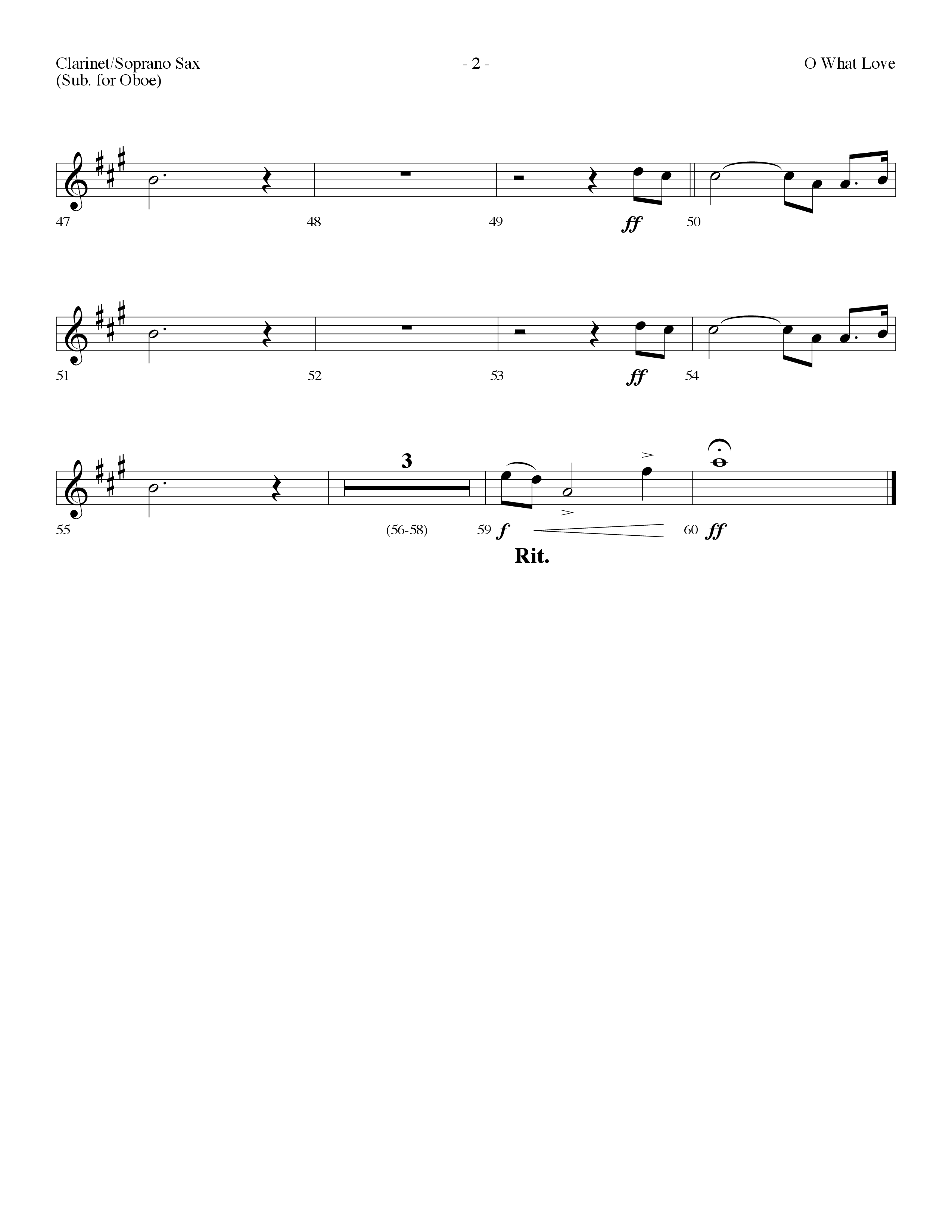 O What Love (Choral Anthem SATB) Clarinet/Soprano Sax (Lifeway Choral / Arr. Dennis Allen)