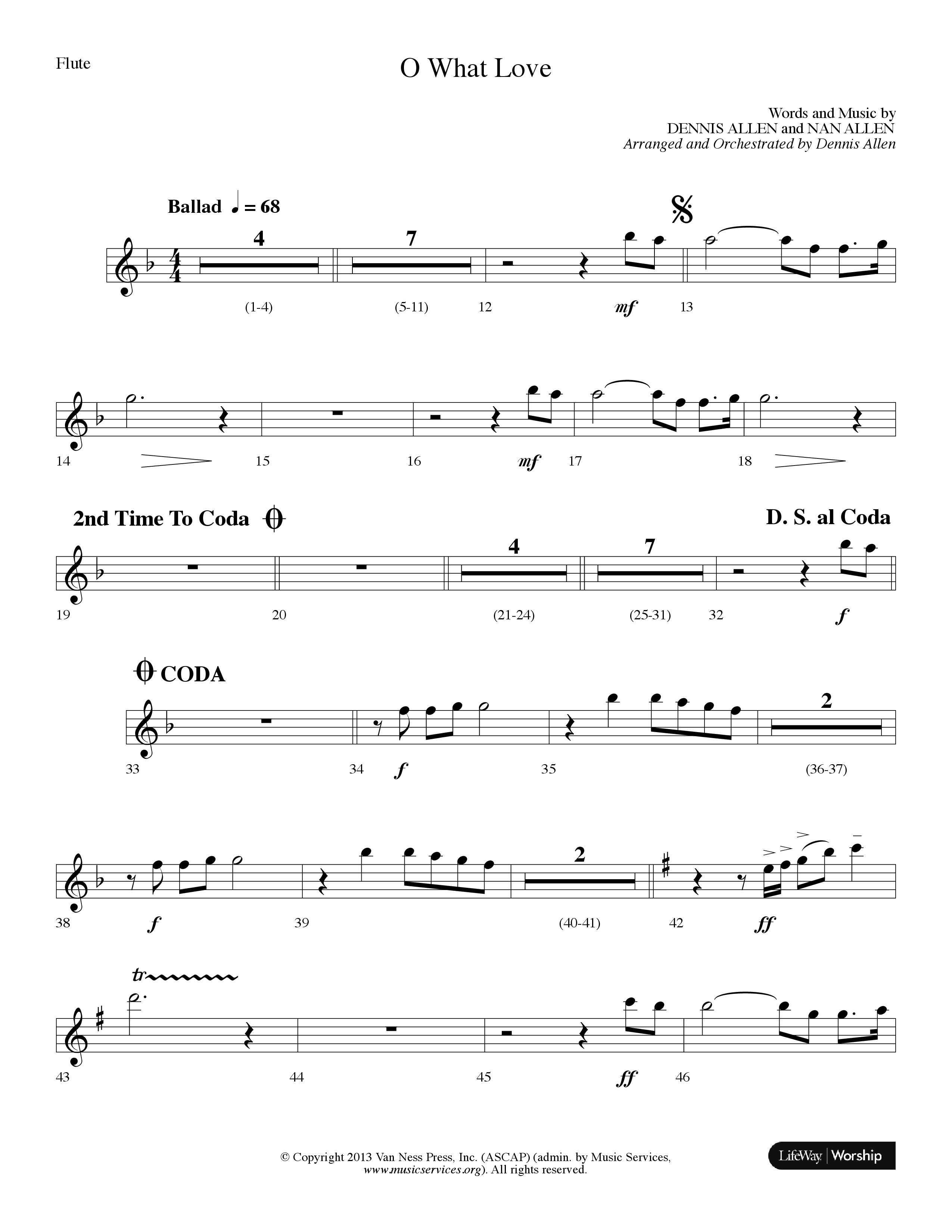 O What Love (Choral Anthem SATB) Flute (Lifeway Choral / Arr. Dennis Allen)