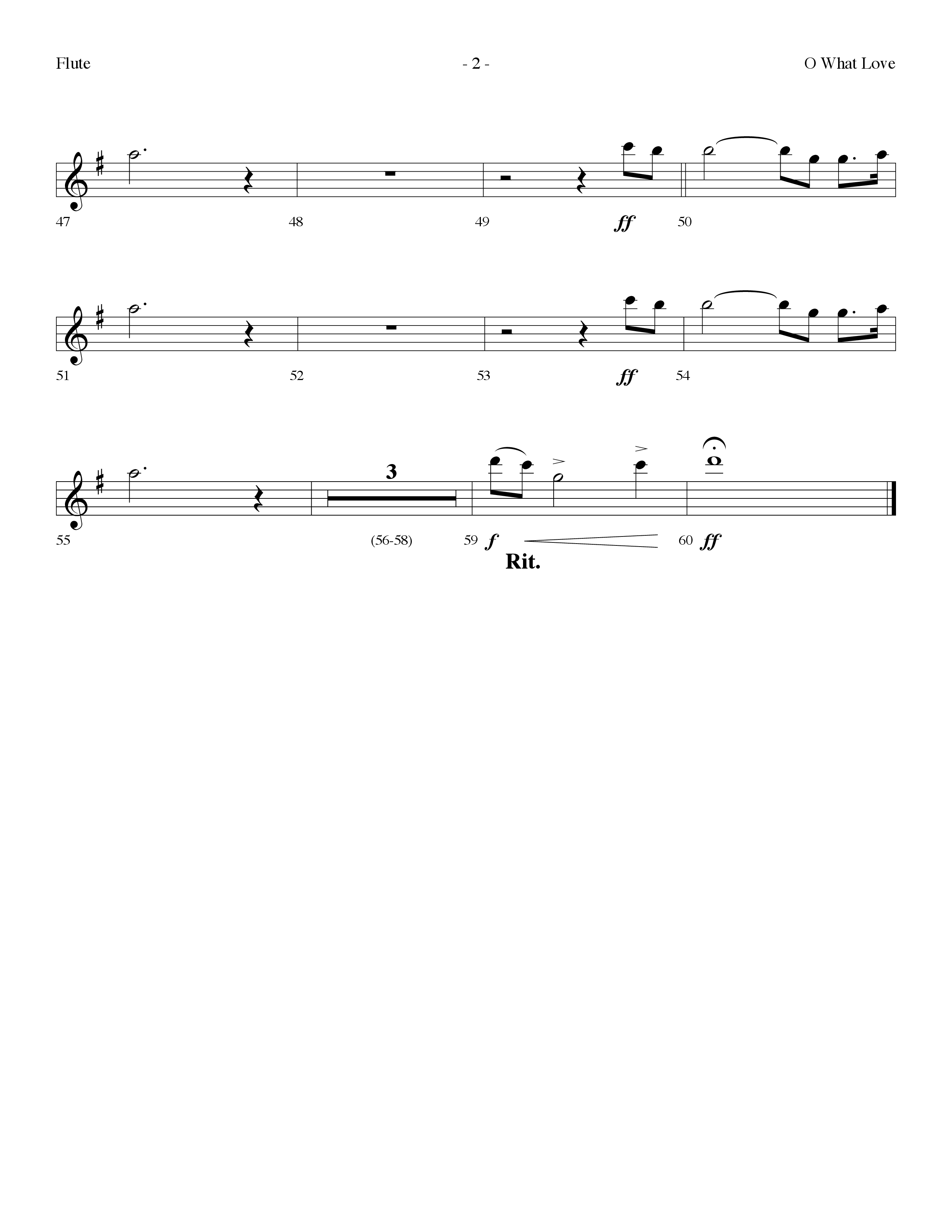 O What Love (Choral Anthem SATB) Flute (Lifeway Choral / Arr. Dennis Allen)