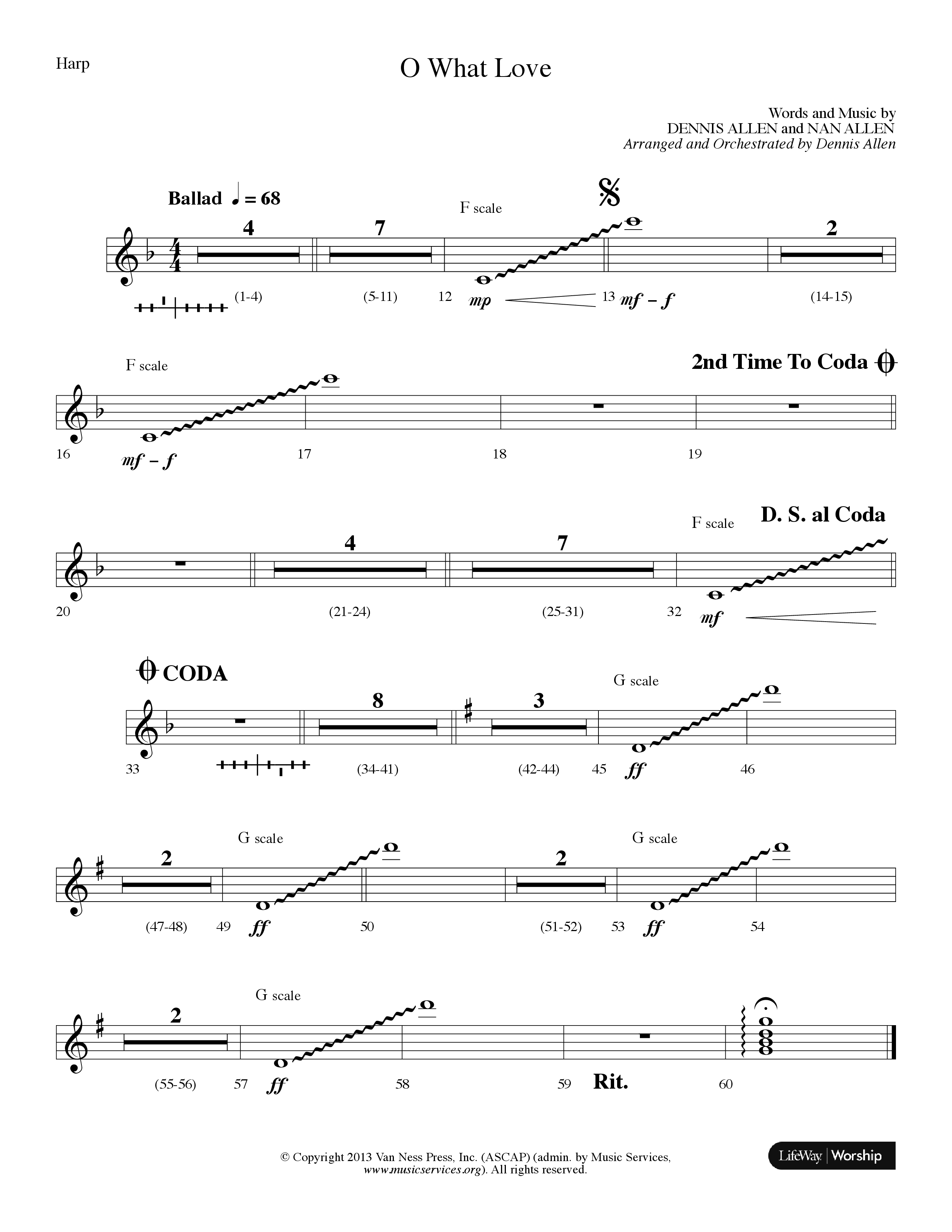 O What Love (Choral Anthem SATB) Harp (Lifeway Choral / Arr. Dennis Allen)