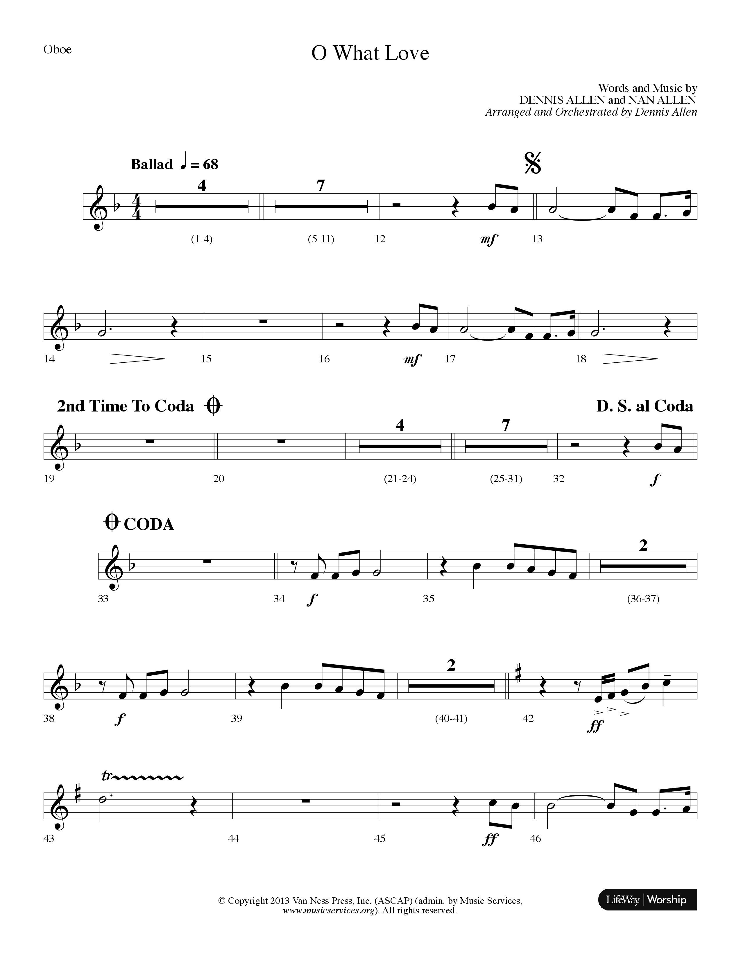 O What Love (Choral Anthem SATB) Oboe (Lifeway Choral / Arr. Dennis Allen)