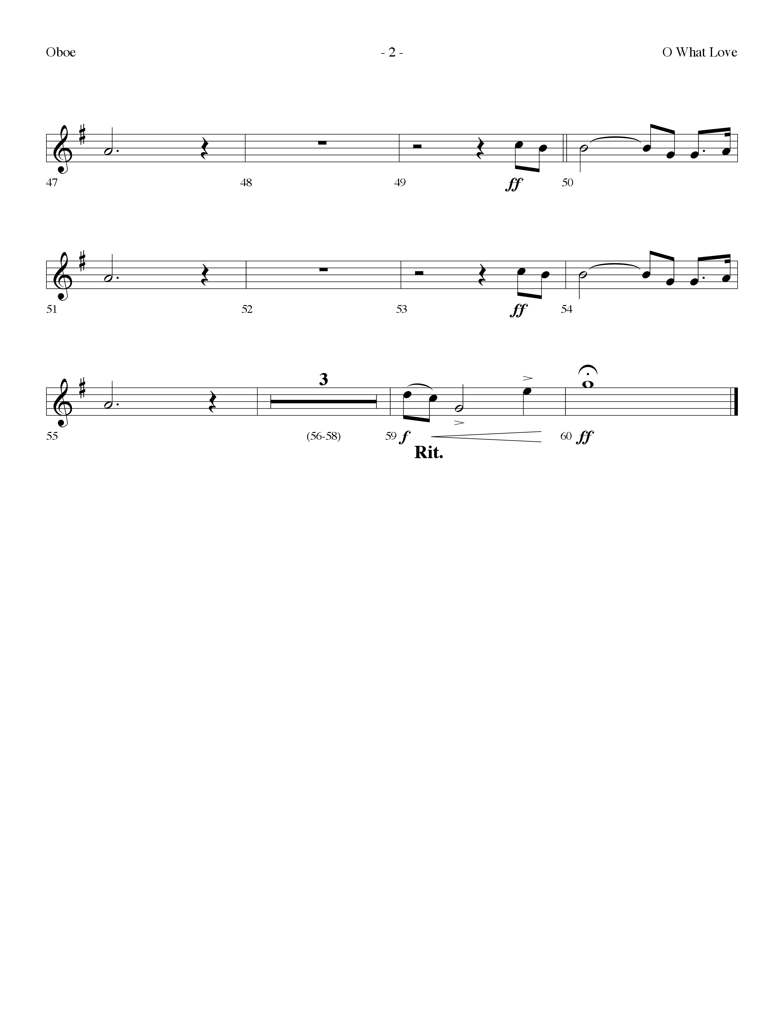 O What Love (Choral Anthem SATB) Oboe (Lifeway Choral / Arr. Dennis Allen)