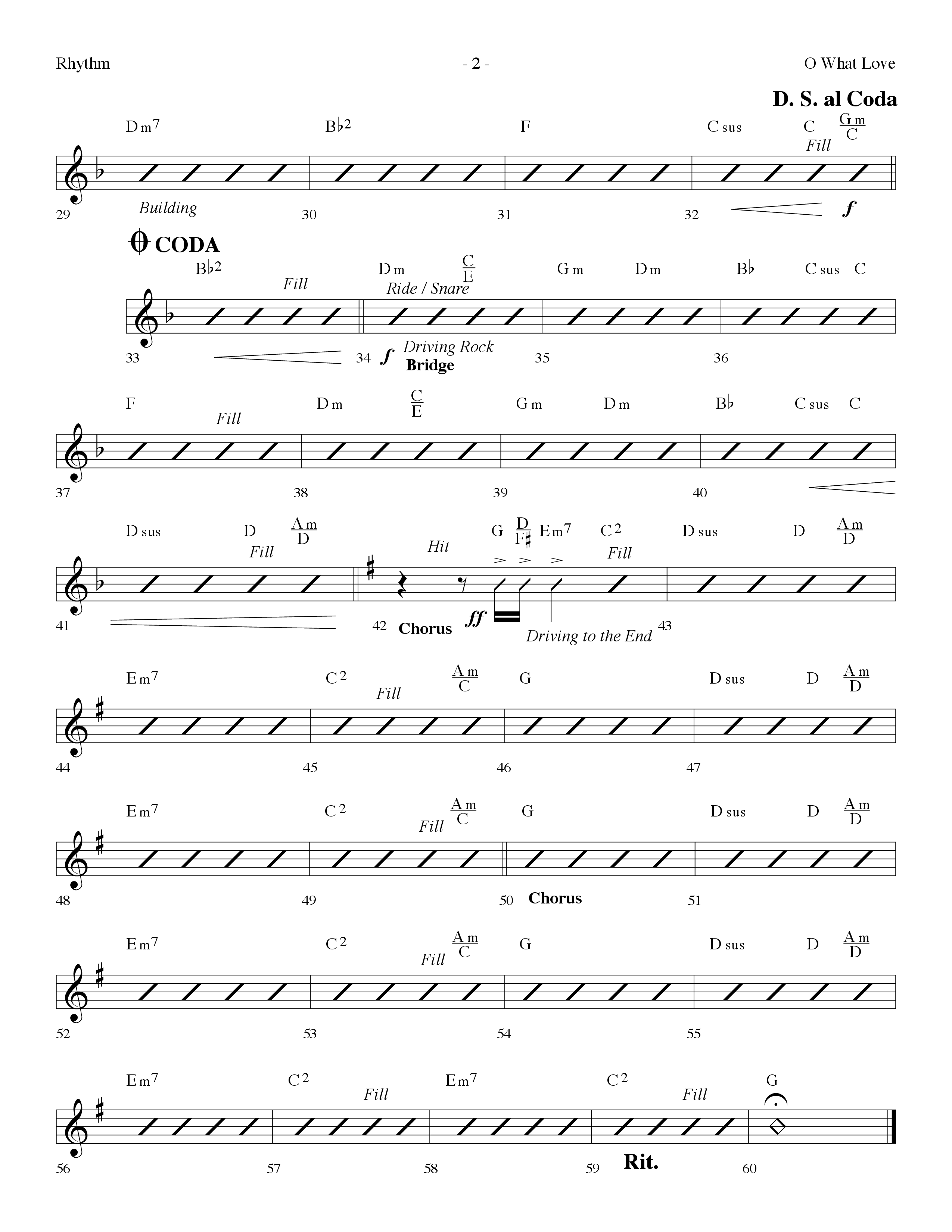 O What Love (Choral Anthem SATB) Rhythm Chart (Lifeway Choral / Arr. Dennis Allen)
