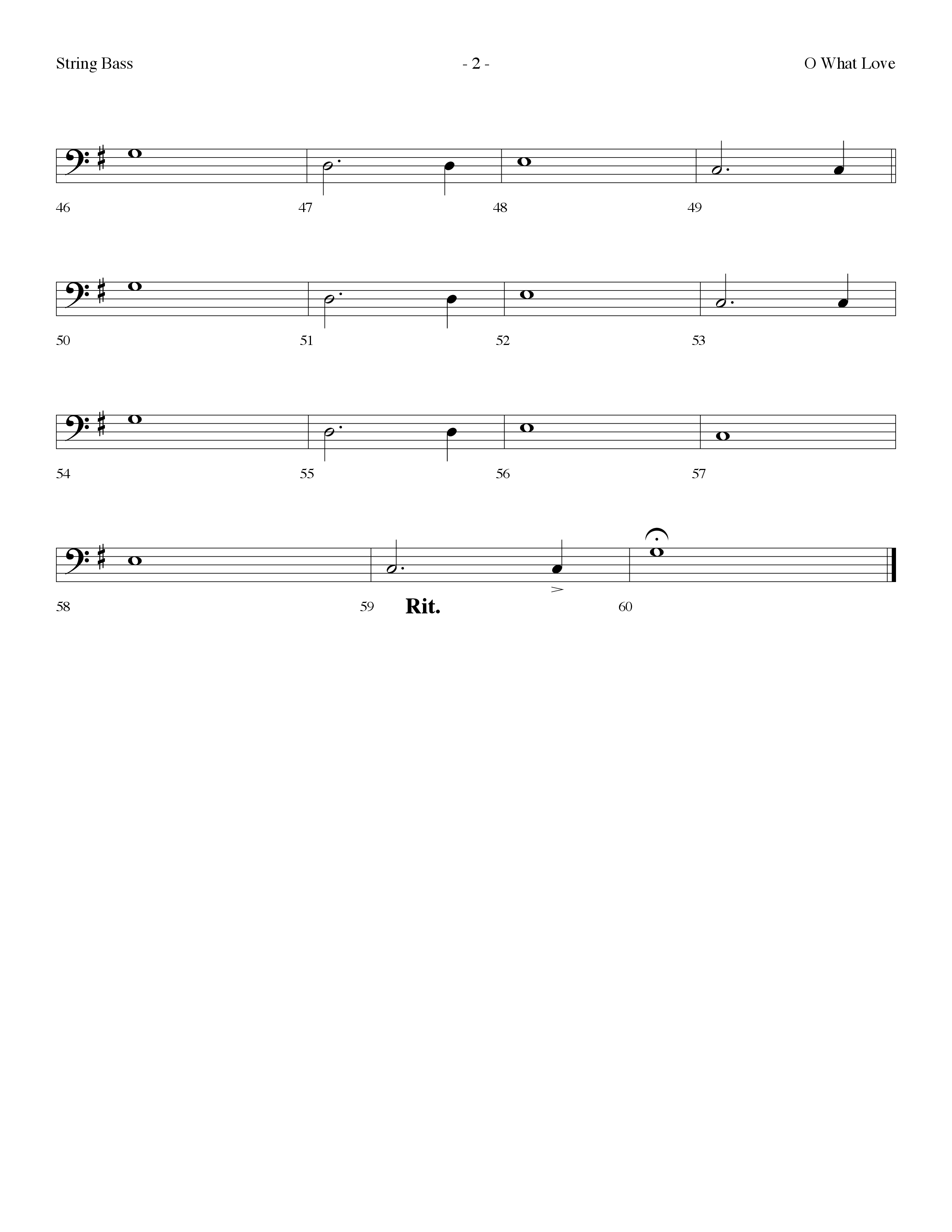 O What Love (Choral Anthem SATB) String Bass (Lifeway Choral / Arr. Dennis Allen)