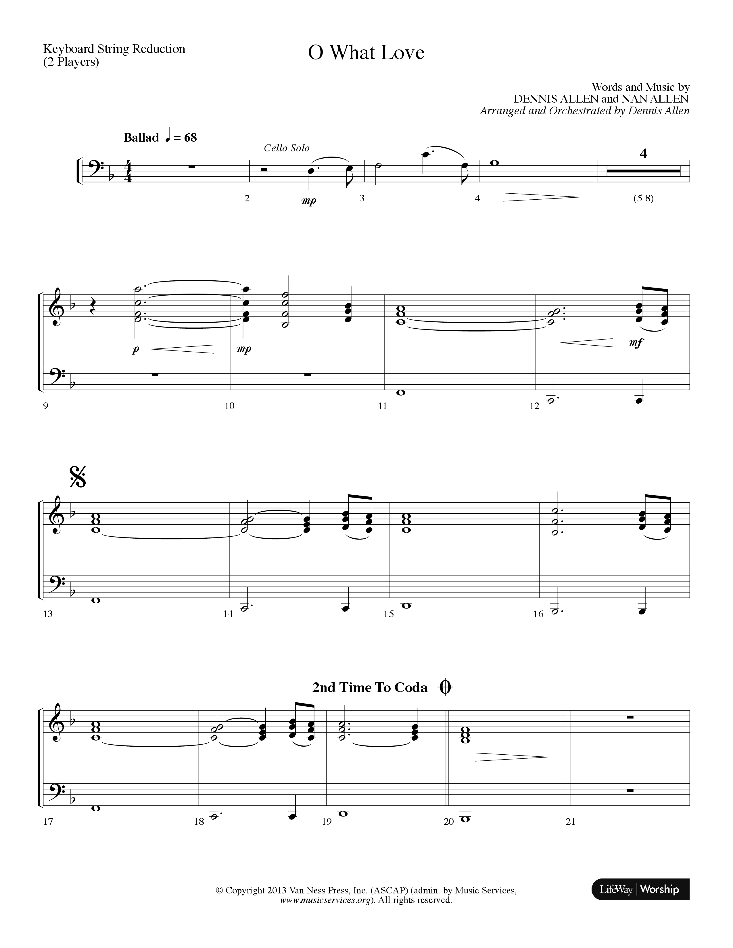 O What Love (Choral Anthem SATB) String Reduction (Lifeway Choral / Arr. Dennis Allen)
