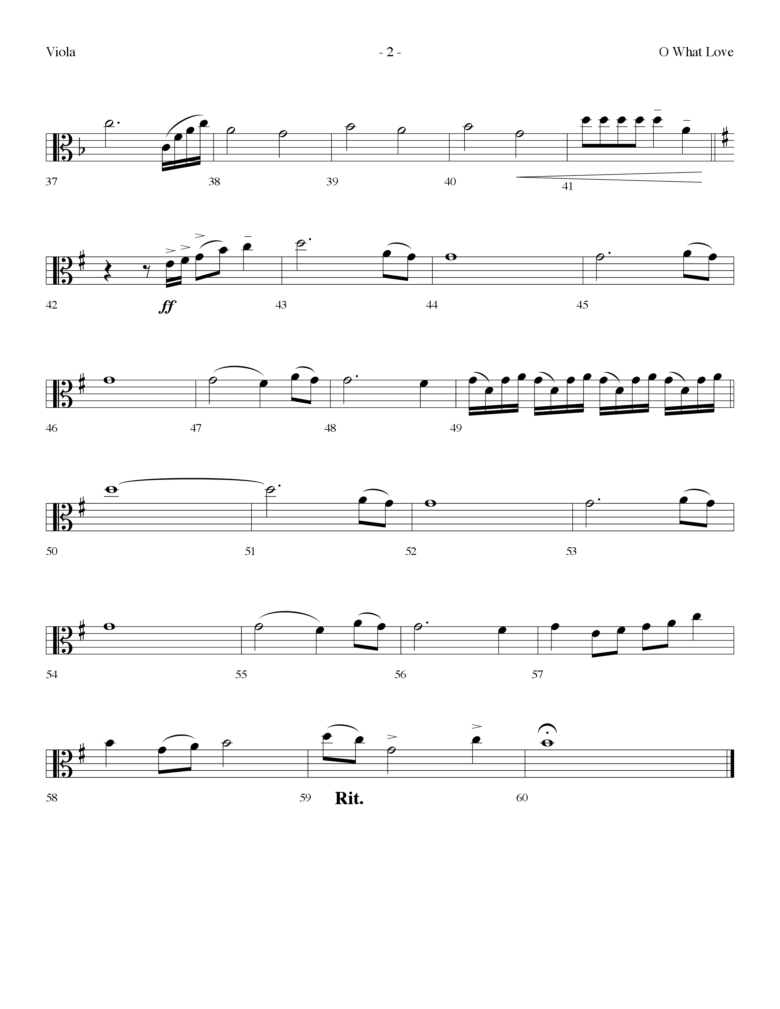 O What Love (Choral Anthem SATB) Viola (Lifeway Choral / Arr. Dennis Allen)