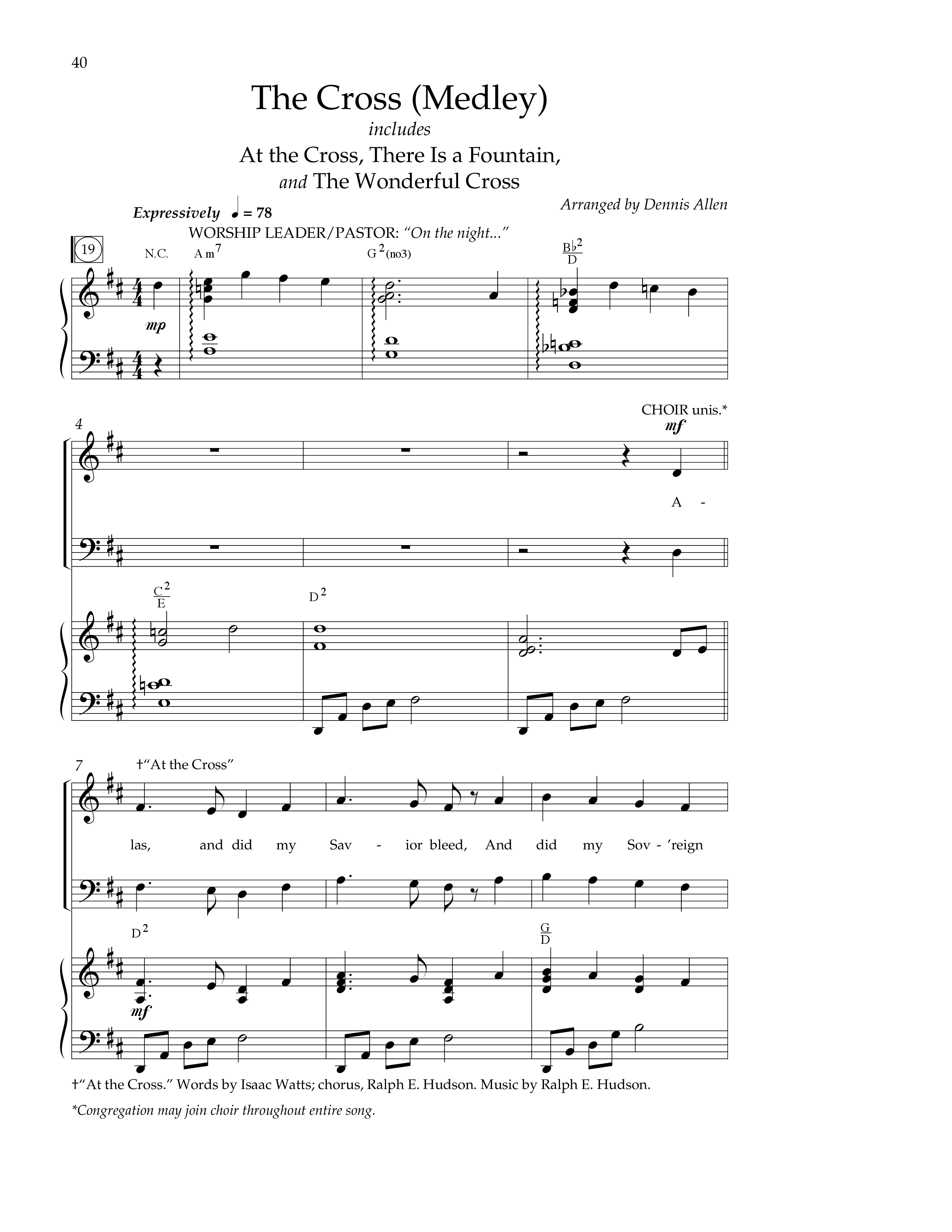 Near The Cross (9 Song Choral Collection) Song 5 (Piano SATB) (Lifeway Choral / Arr. Dennis Allen)