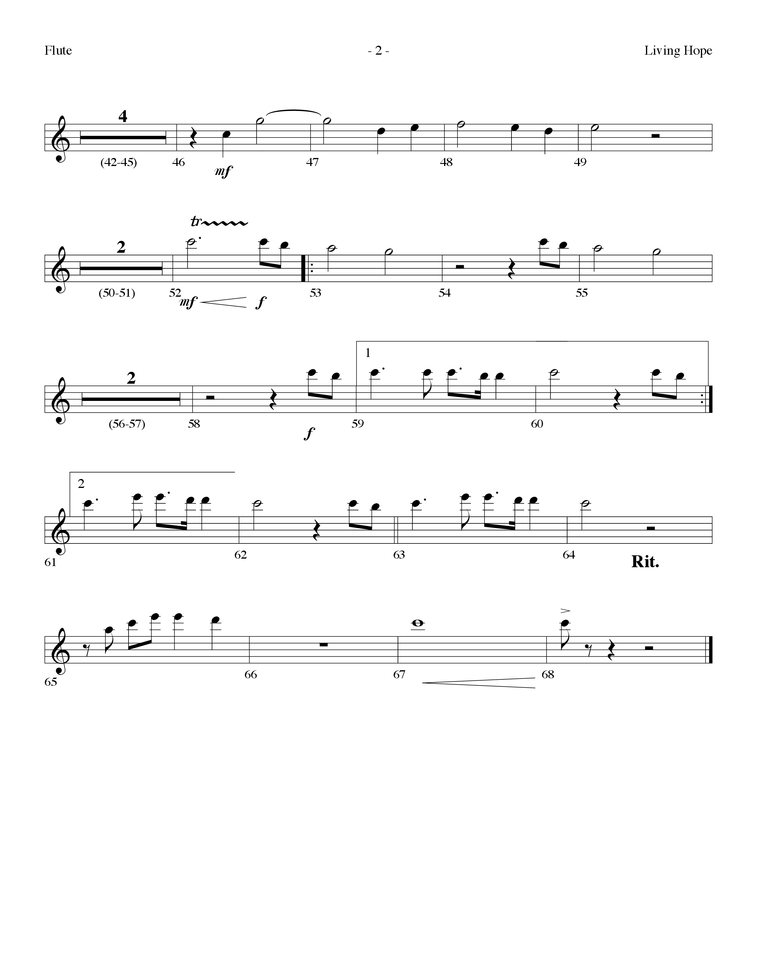 Living Hope (Choral Anthem SATB) Flute (Lifeway Choral / Arr. Dennis Allen)