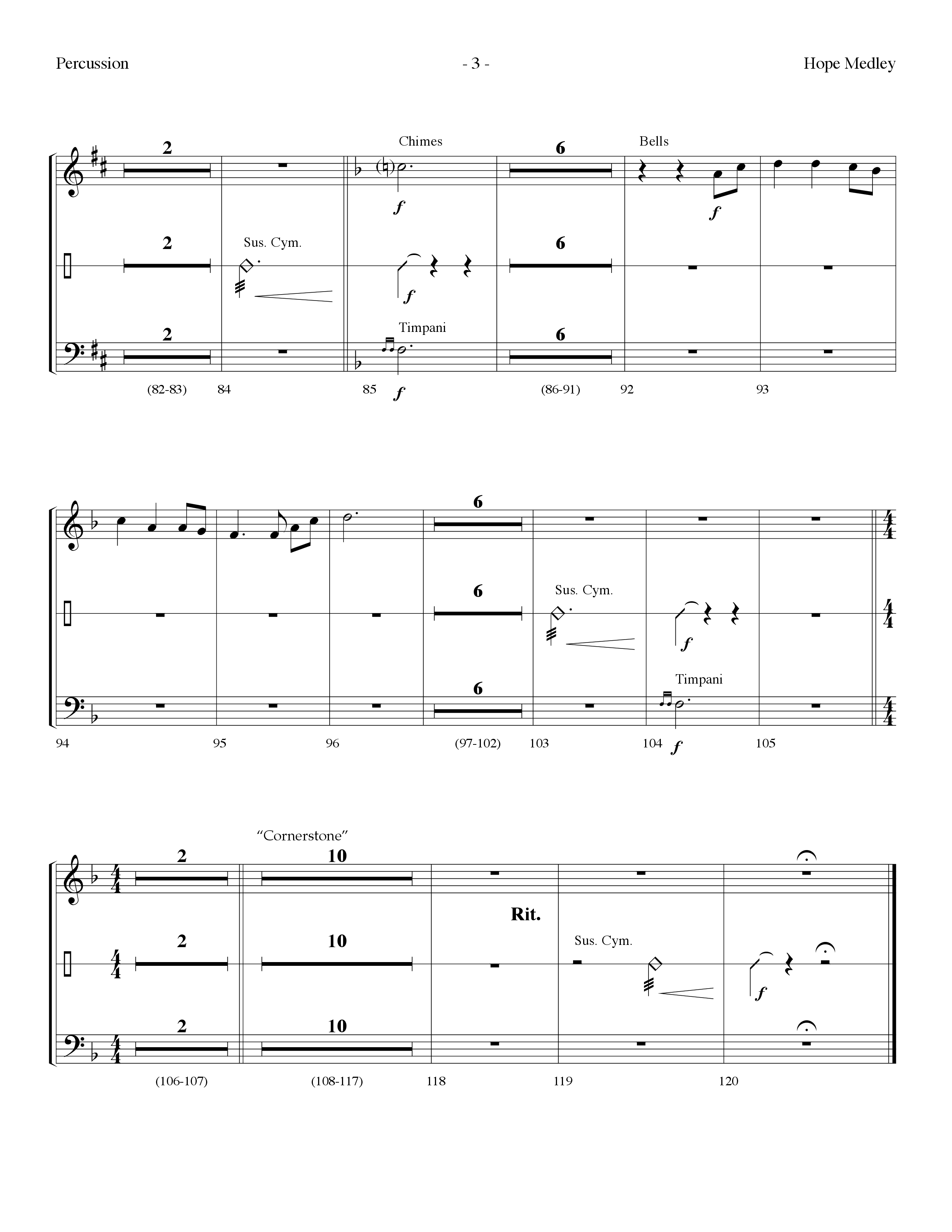 Hope Medley (with Cornerstone, In Christ Alone (My Hope Is Found), Come Behold The Wondrous Mystery) (Choral Anthem SATB) Percussion (Lifeway Choral / Arr. Dennis Allen)