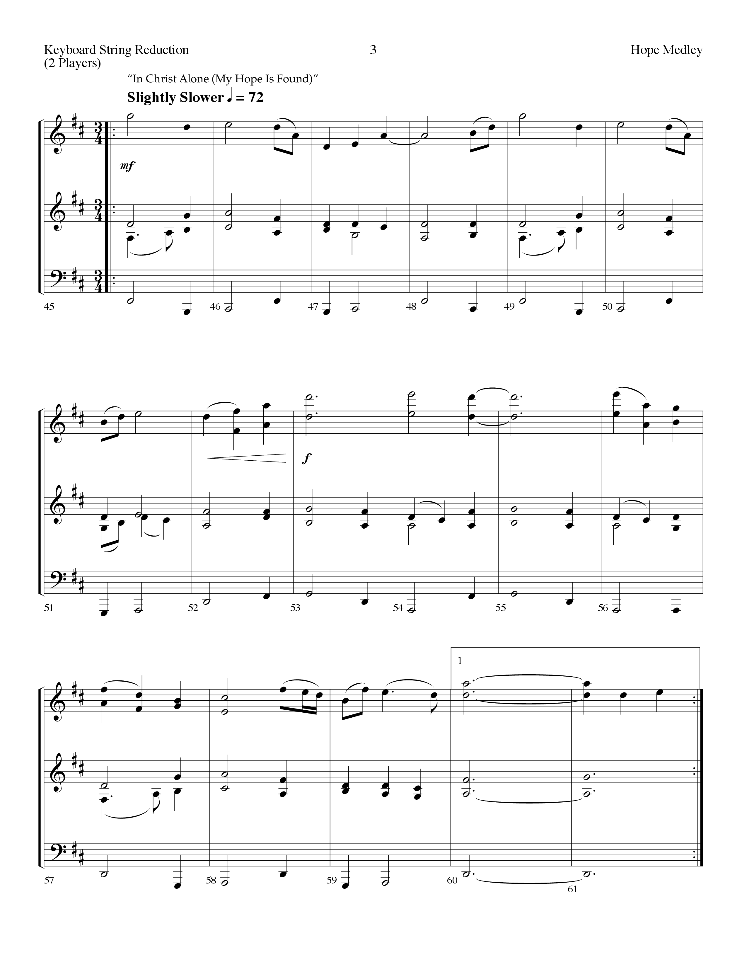 Hope Medley (with Cornerstone, In Christ Alone (My Hope Is Found), Come Behold The Wondrous Mystery) (Choral Anthem SATB) String Reduction (Lifeway Choral / Arr. Dennis Allen)
