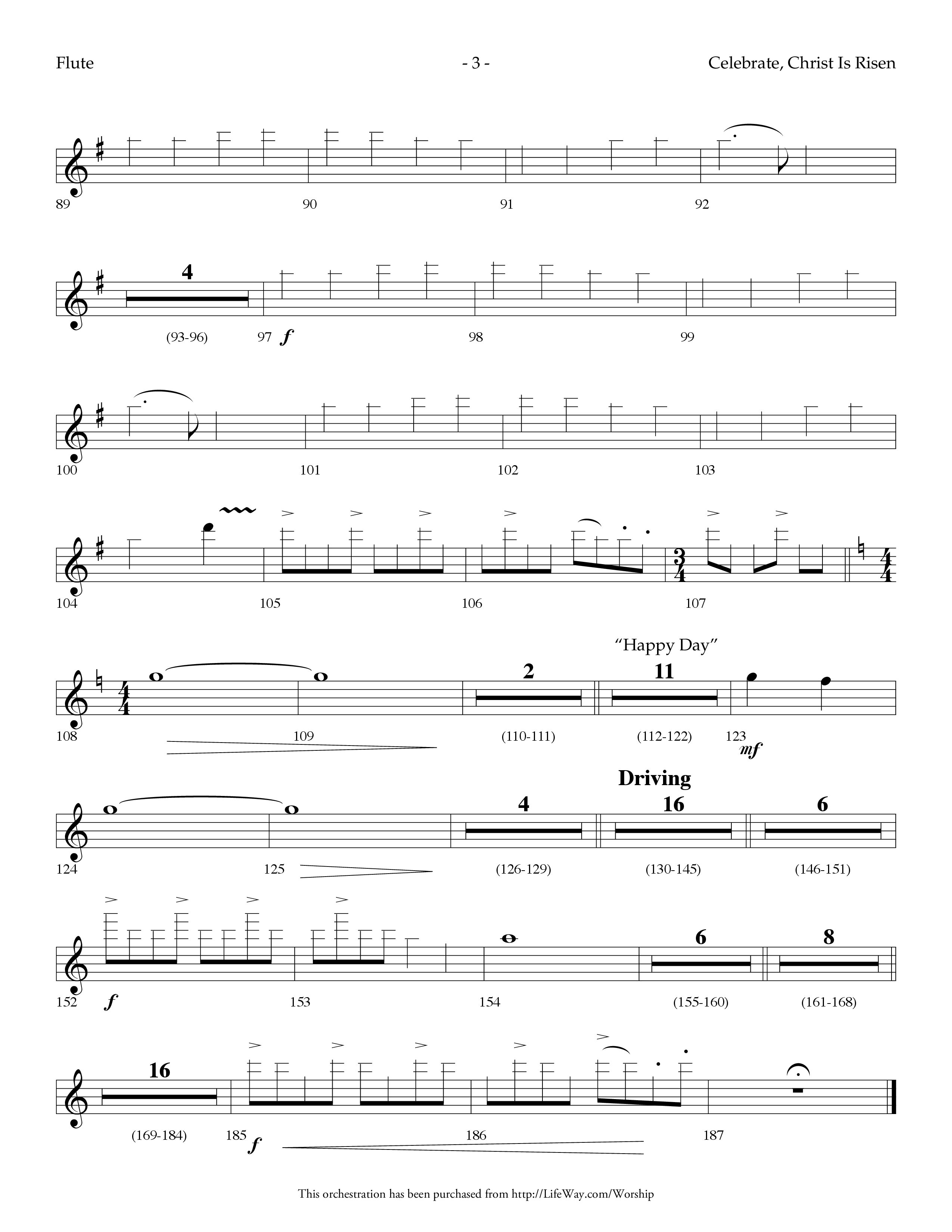 Celebrate Christ Is Risen (with Alleluia Alleluia, Happy Day) (Choral Anthem SATB) Flute (Lifeway Choral / Arr. Dennis Allen)