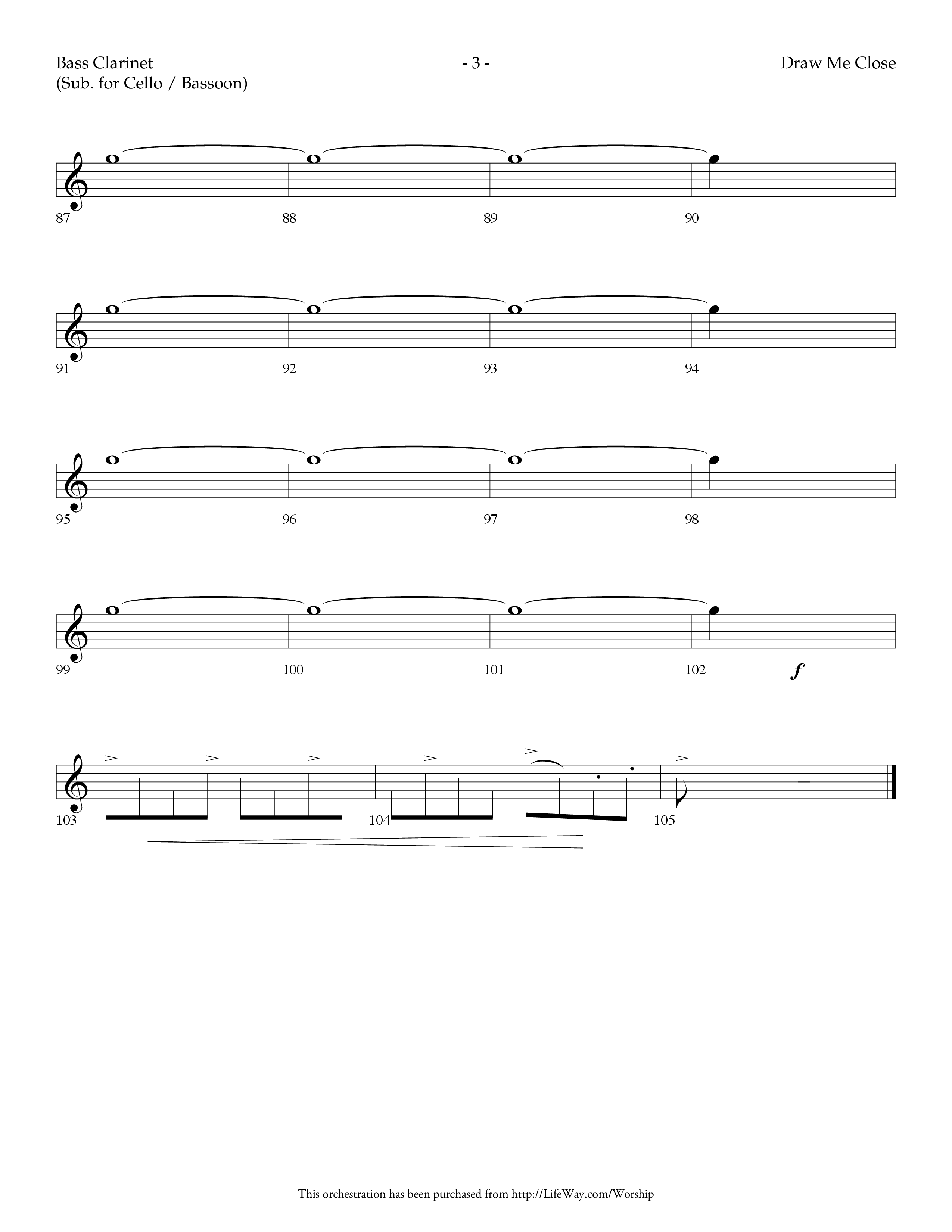 Draw Me Close (with Happy Day (Reprise)) (Choral Anthem SATB) Bass Clarinet (Lifeway Choral / Arr. Dennis Allen)