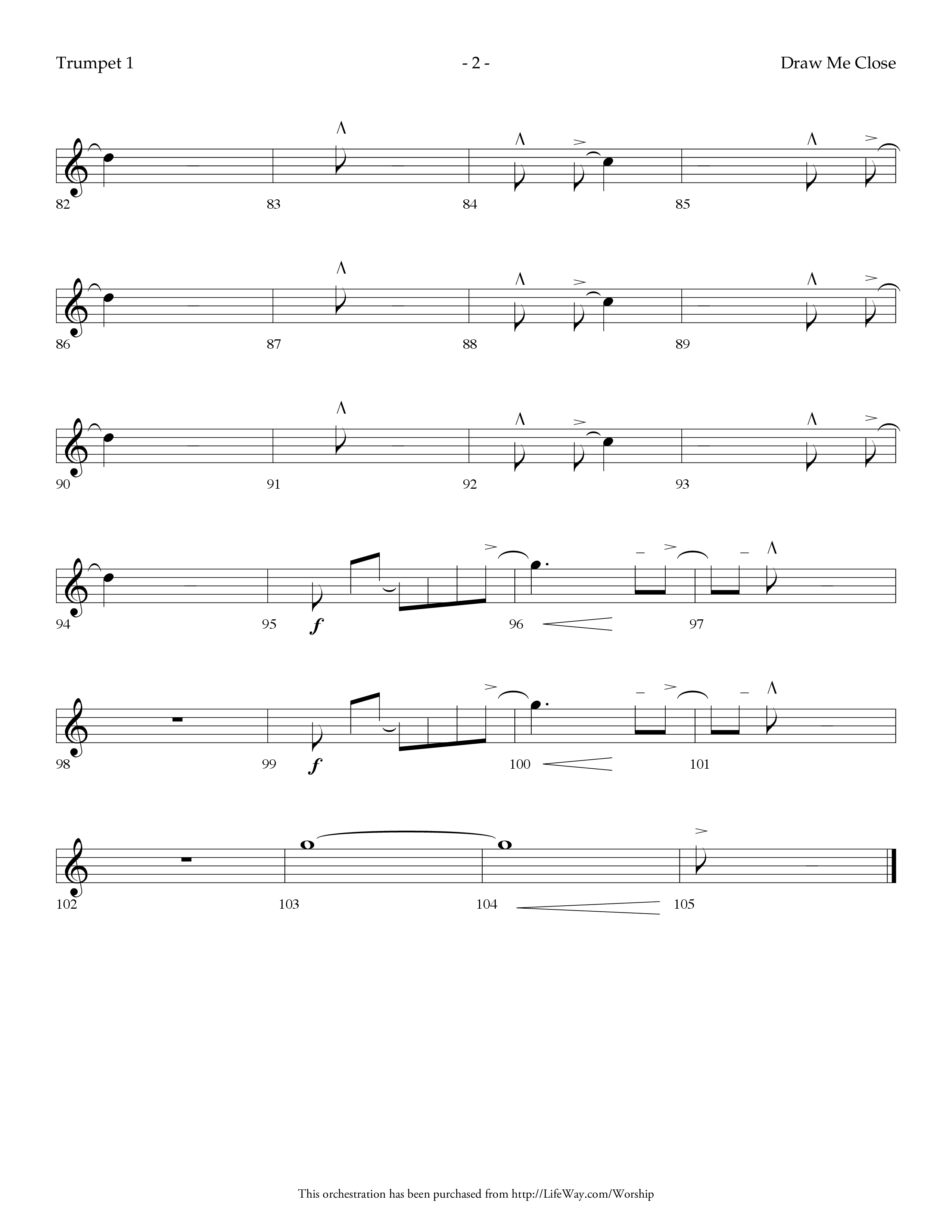 Draw Me Close (with Happy Day (Reprise)) (Choral Anthem SATB) Trumpet 1 (Lifeway Choral / Arr. Dennis Allen)