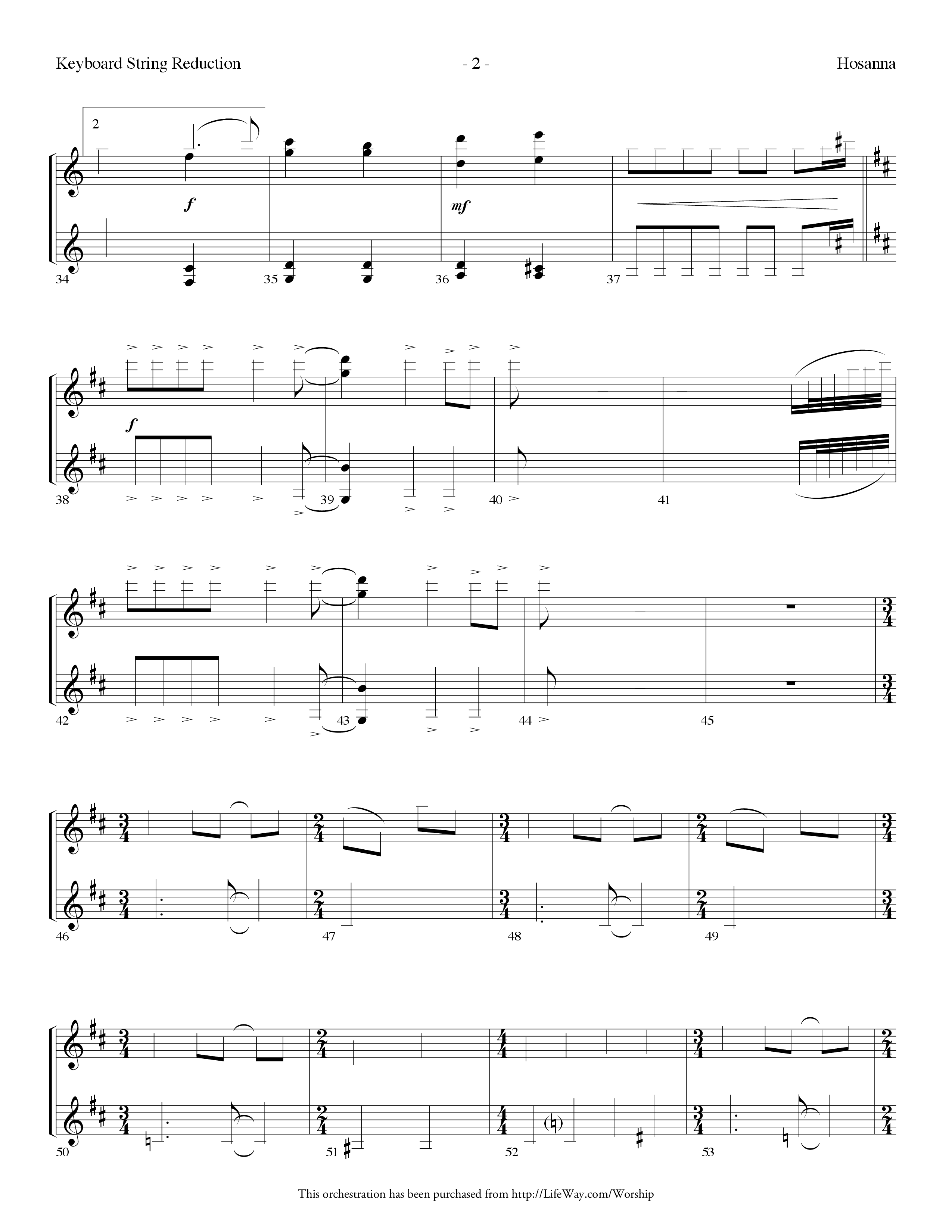 Hosanna (Choral Anthem SATB) String Reduction (Lifeway Choral / Arr. Dennis Allen)