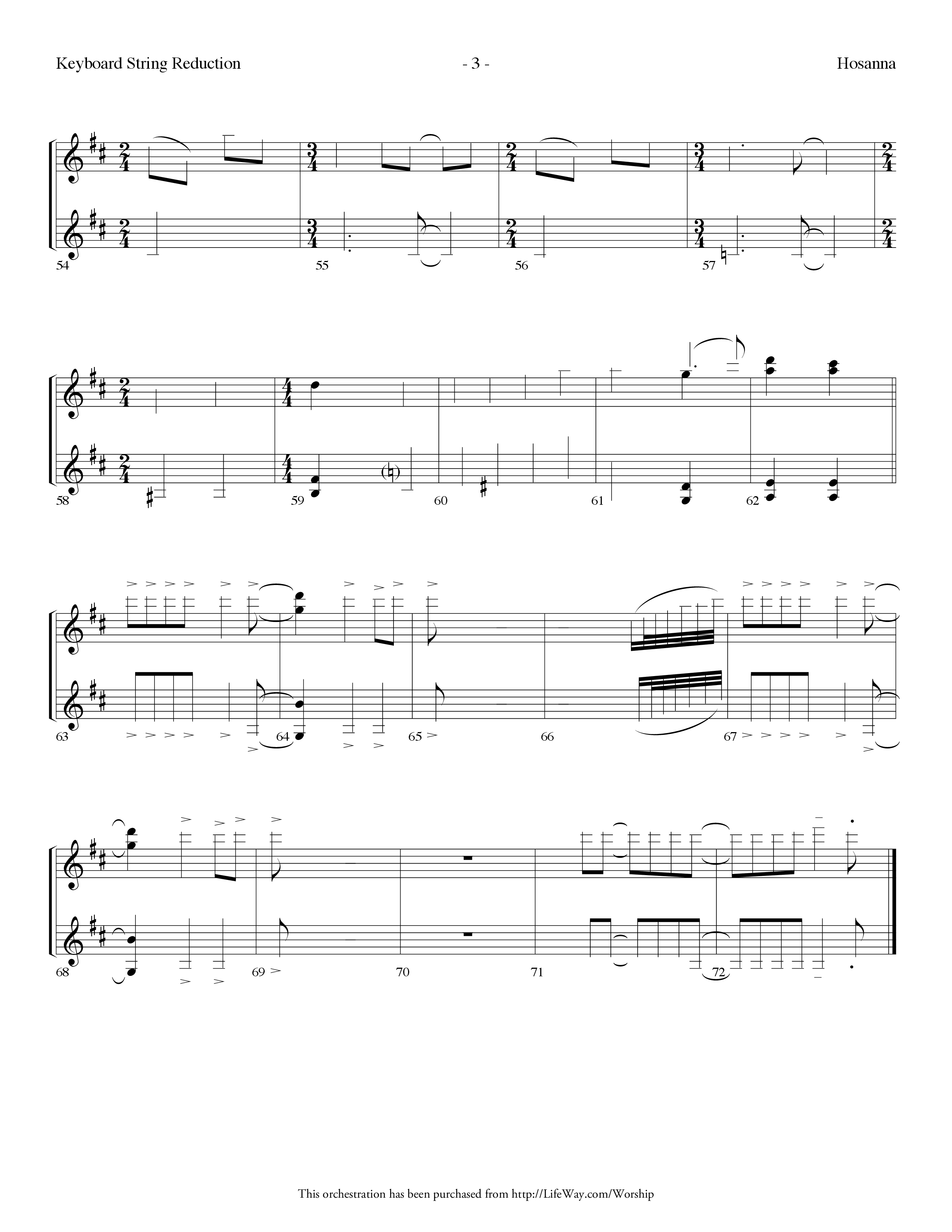 Hosanna (Choral Anthem SATB) String Reduction (Lifeway Choral / Arr. Dennis Allen)